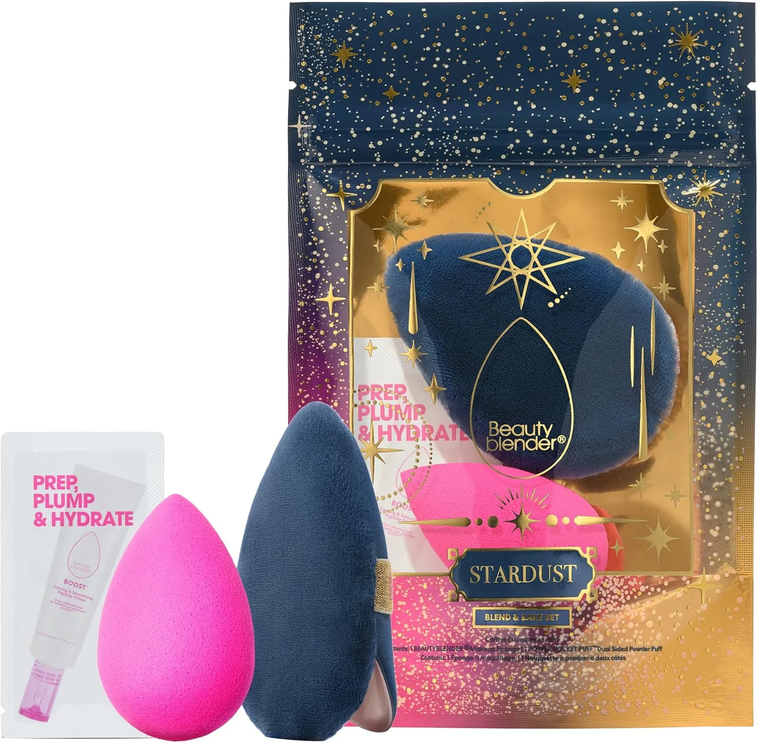 بیوتی بلندر | ست دو تکه بلند و بیک استارداست بیوتی بلندر، اسفنج آرایشی صورتی اورجینال و پفک جیبی نسخه محدود