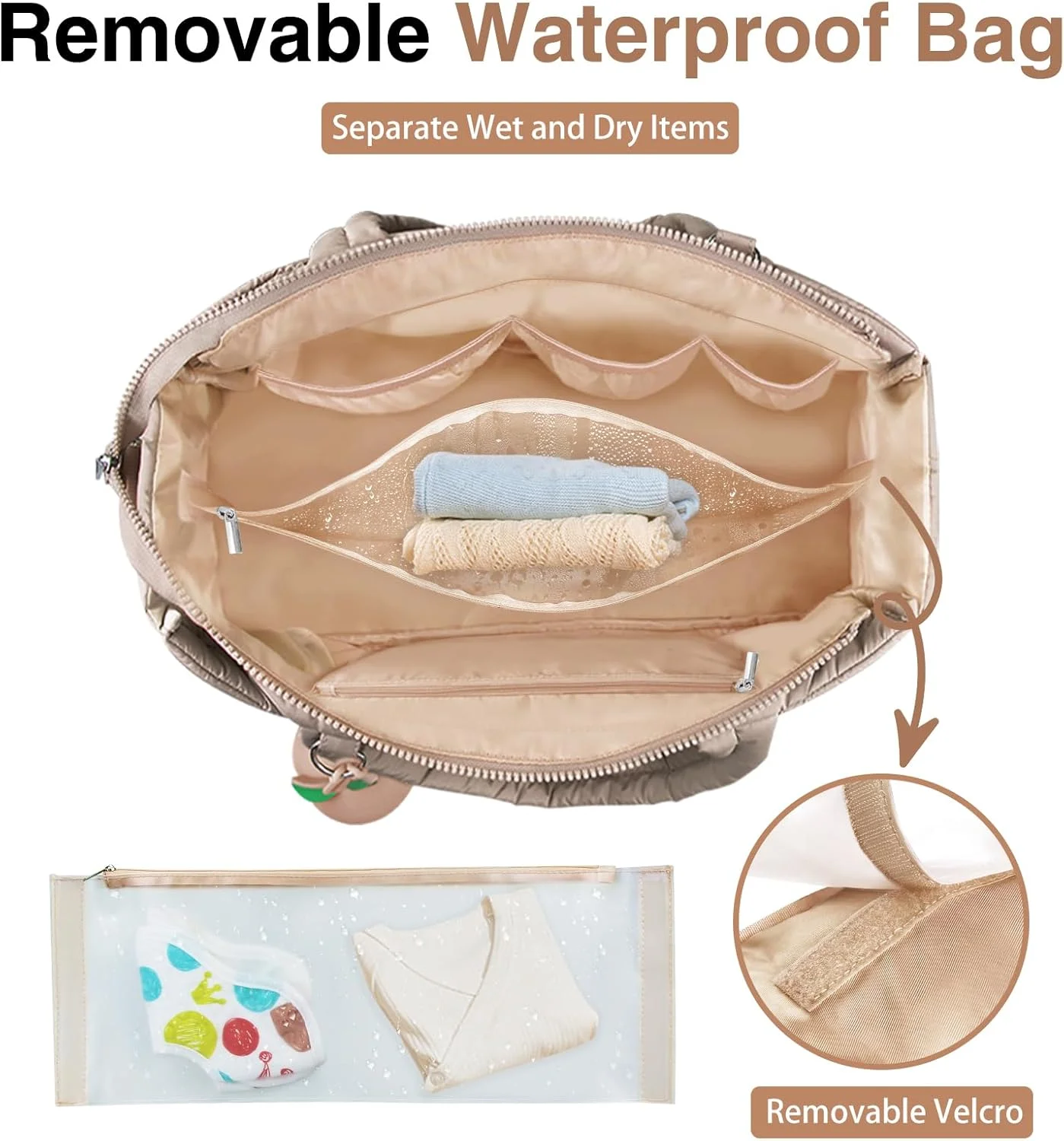 کیف لوازم کودک یونی‌سکس کوبیا به همراه جا پستانکی - کیف بزرگ لوازم کودک کاسودی (تک عددی)