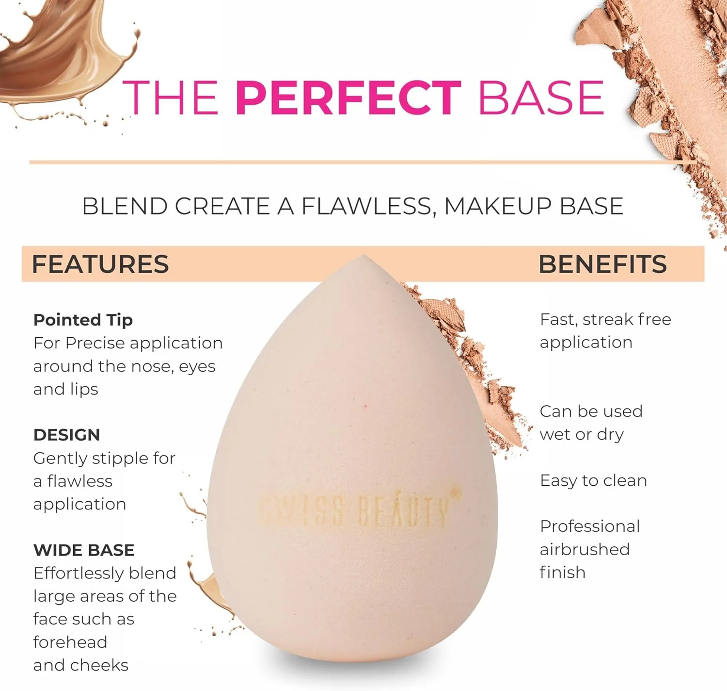 بیوتی بلندر آرایشی Swiss Beauty مدل Makeup Buddy برای آرایش صورت | قابل استفاده مجدد | بیوتی بلندر چند منظوره | رنگ - 02 بیوتی بلندر آرایشی Swiss Beauty مدل Makeup Buddy برای آرایش صورت | قابل استفاده مجدد | بیوتی بلندر چند منظوره | رنگ - 02