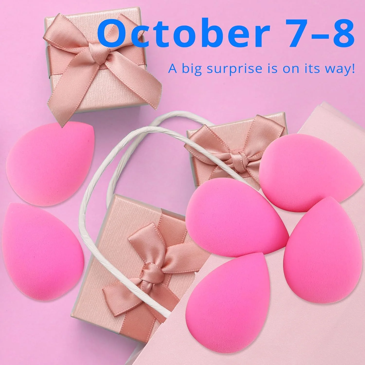 ست 6 عددی اسفنج آرایشی فوق العاده نرم BEAKEY، اسفنج های آرایشی برای کرم پودر، مایع، کرم و پودر، اسفنج صورتی برای ترکیب کردن، بدون لاتکس، هدیه کریسمس برای بزرگسالان