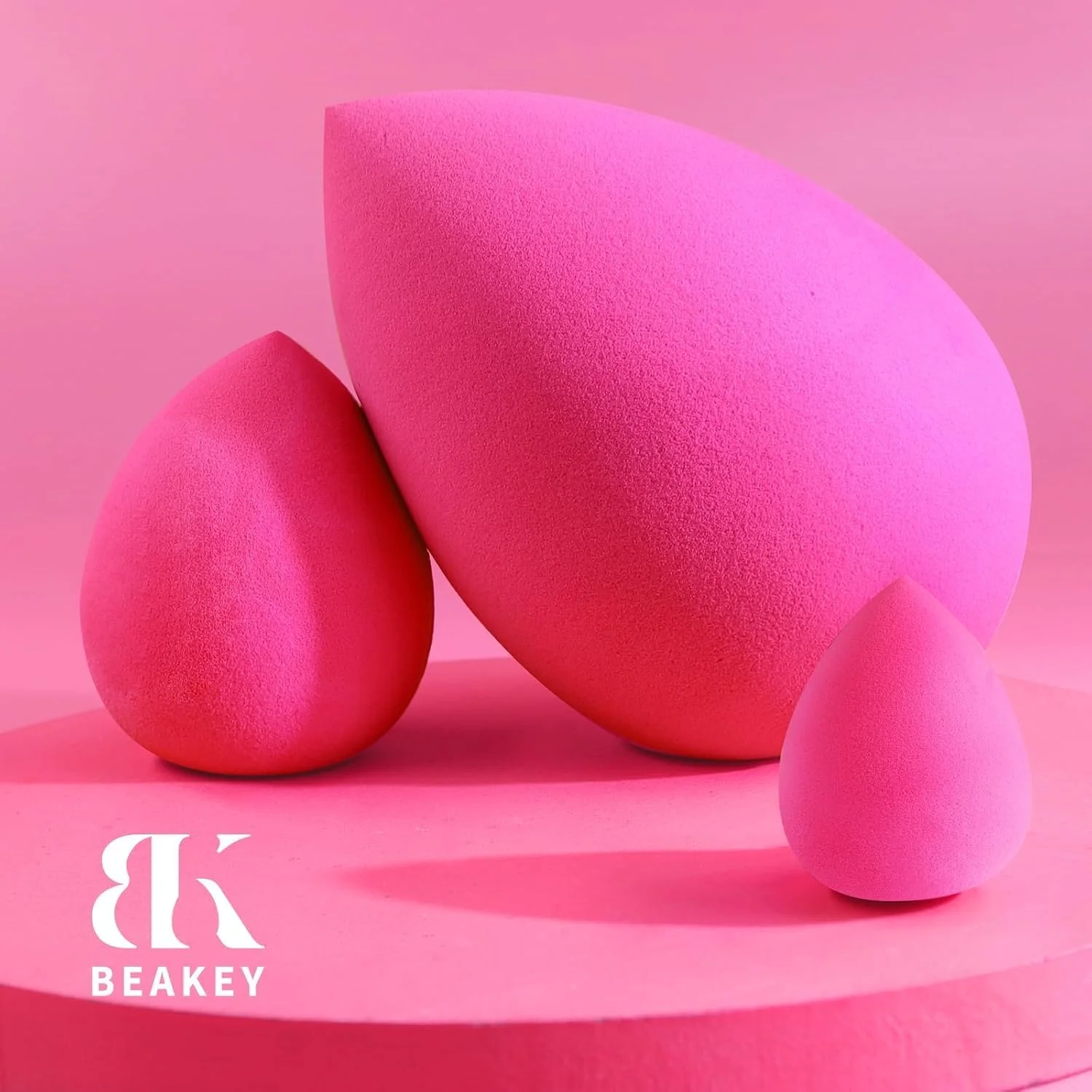 ست اسفنج آرایشی BEAKEY، مجموعه 3 عددی اسفنج های صورتی رز، اسفنج بزرگ و کوچک آرایشی، بدون تست حیوانی و بدون لاتکس ست اسفنج آرایشی BEAKEY، مجموعه 3 عددی اسفنج های صورتی رز، اسفنج بزرگ و کوچک آرایشی، بدون تست حیوانی و بدون لاتکس