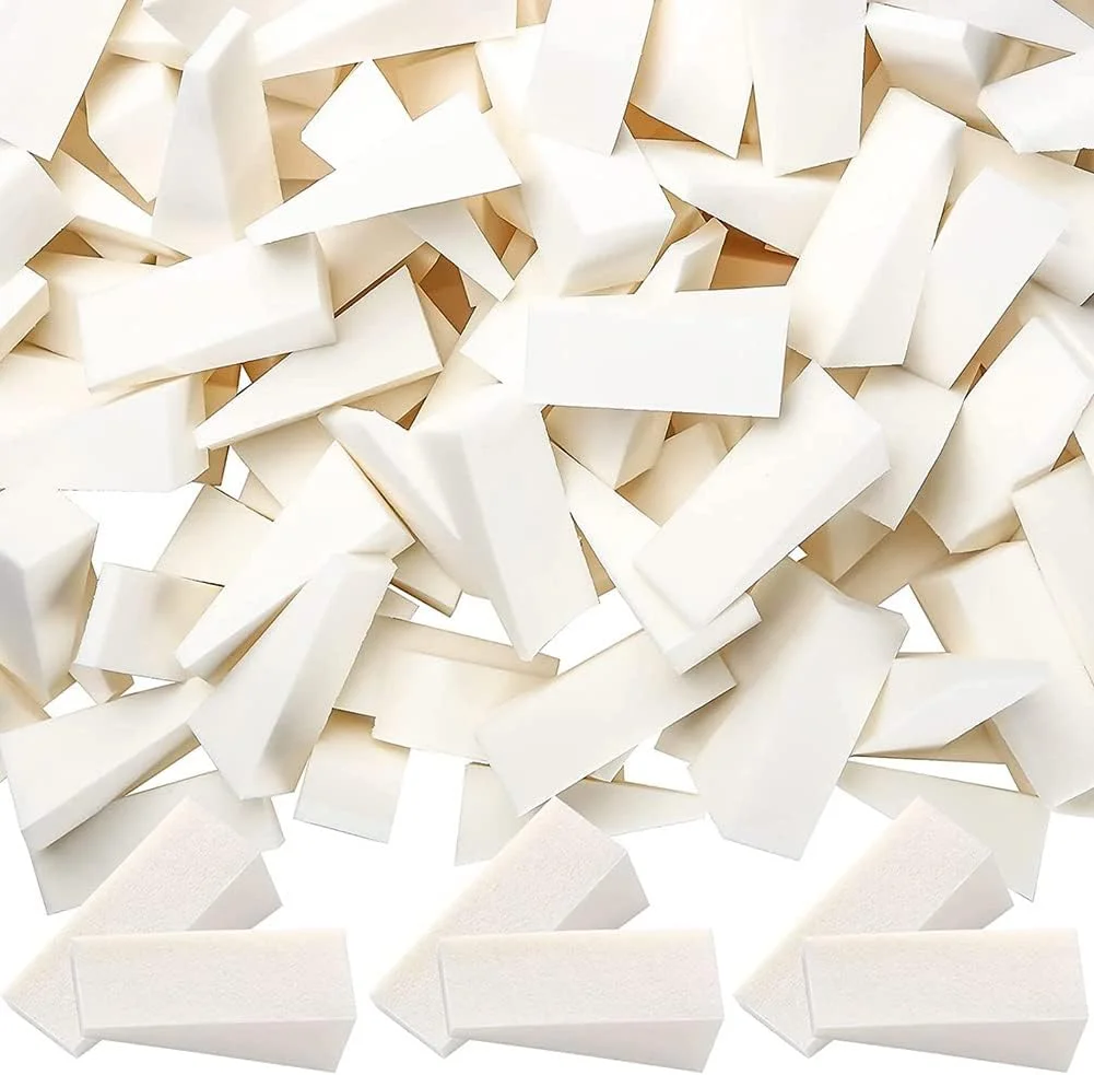 پد آرایشی آکواک 24 عددی - اسفنج آرایشی سفید یکبار مصرف برای زیرسازی، کرم پودر، کنترل لبه های تیز، ترکیب و صاف کردن آسان، مینی اپلیکاتور