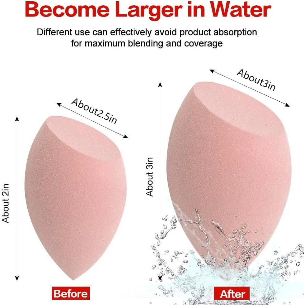 ست اسفنج آرایشی 3 عددی برای استفاده خشک و مرطوب - اسفنج ترکیبی فونداسیون برای کانسیلر، رژگونه و پودر، بیوتی بلندر نرم، ایده آل برای آرایش مایع، کرم و معدنی (چند رنگ)
