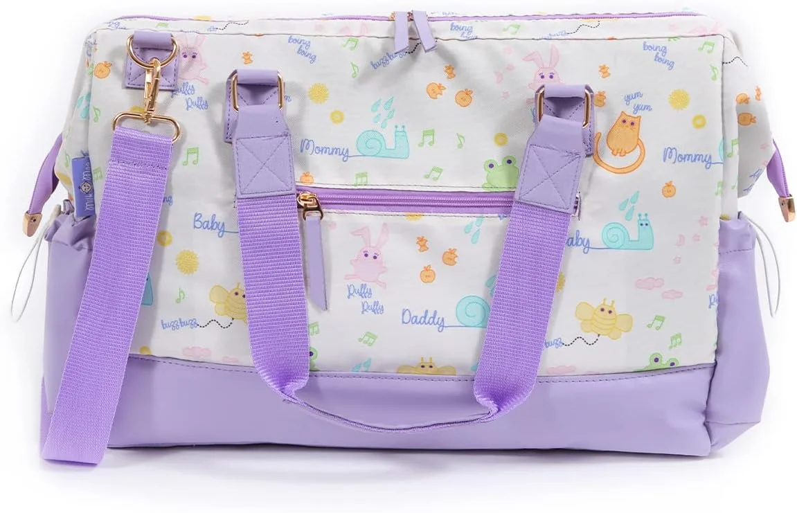 کیف لوازم کودک Milk Moo Soft Cuddles Milk&Moo، بزرگ، ضد آب با جیب های عایق دار بطری و بند اتصال به کالسکه، کیف چند منظوره برای سفر نوزاد دخترانه پسرانه (بنفش) کیف لوازم کودک Milk Moo Soft Cuddles Milk&Moo، بزرگ، ضد آب با جیب های عایق دار بطری و بند اتصال به کالسکه، کیف چند منظوره برای سفر نوزاد دخترانه پسرانه (بنفش)