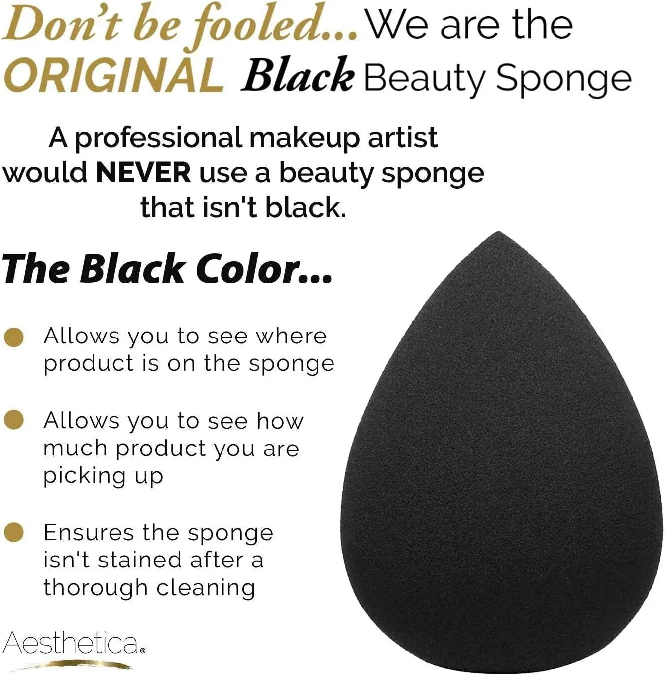 اسفنج آرایشی Aesthetica Cosmetics - اسفنج آرایشی بدون لاتکس و وگان - برای استفاده از پودر، کرم یا مایع - یک عدد