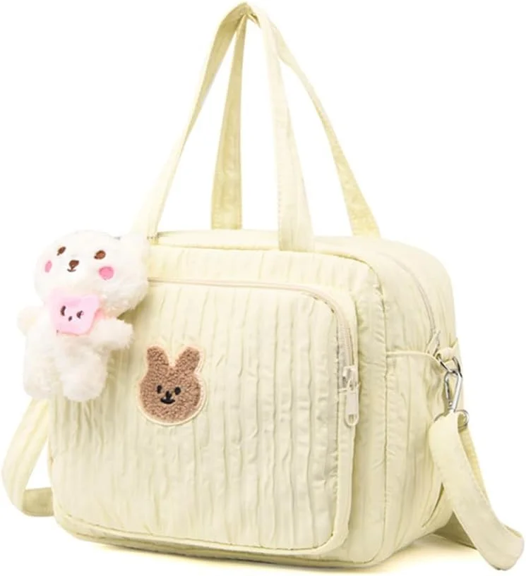 کیف لوازم کودک فانتزی - کیف چند منظوره لوازم نوزاد، کیف مسافرتی مادر با بند شانه قابل تنظیم، ساخته شده از نایلون و پارچه پنبه ای