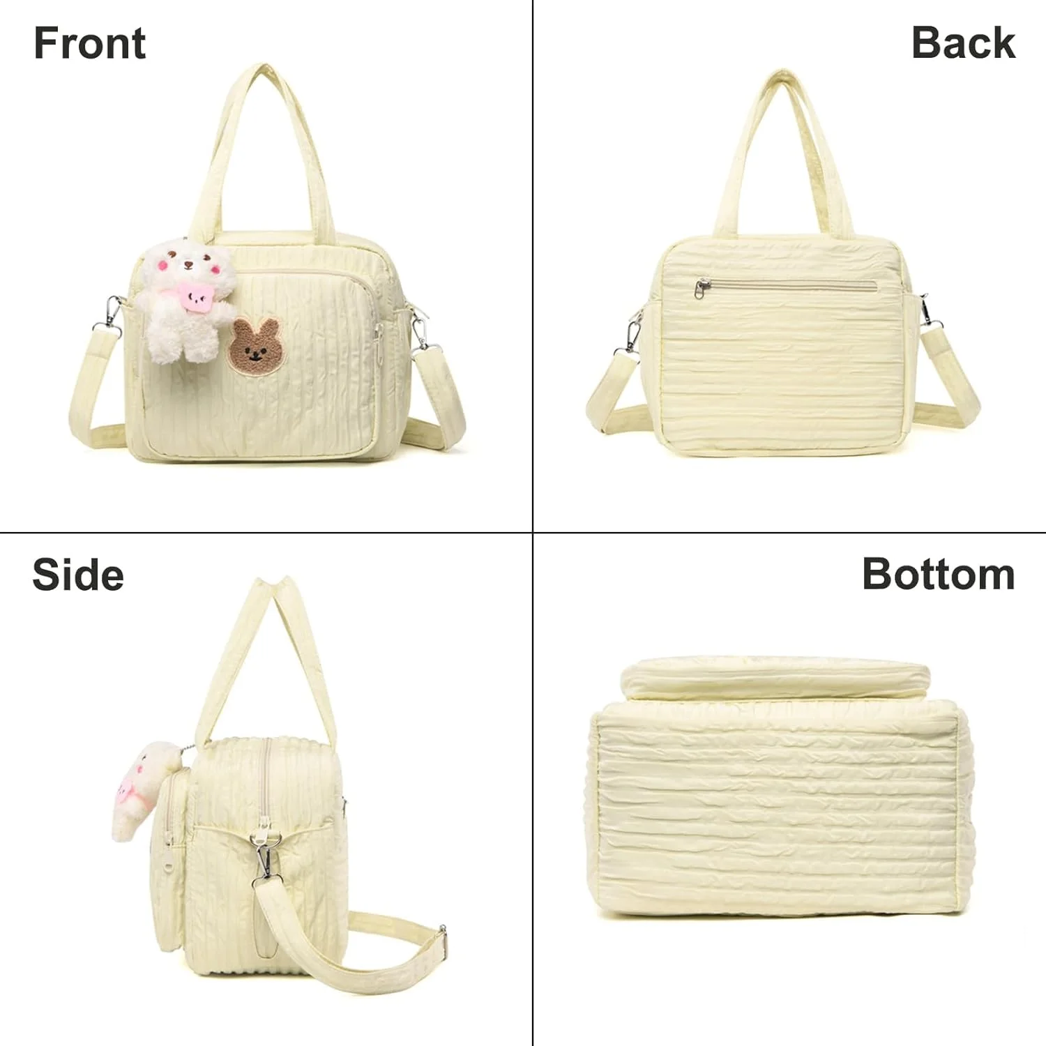 کیف لوازم کودک فانتزی - کیف چند منظوره لوازم نوزاد، کیف مسافرتی مادر با بند شانه قابل تنظیم، ساخته شده از نایلون و پارچه پنبه ای کیف لوازم کودک فانتزی - کیف چند منظوره لوازم نوزاد، کیف مسافرتی مادر با بند شانه قابل تنظیم، ساخته شده از نایلون و پارچه پنبه ای