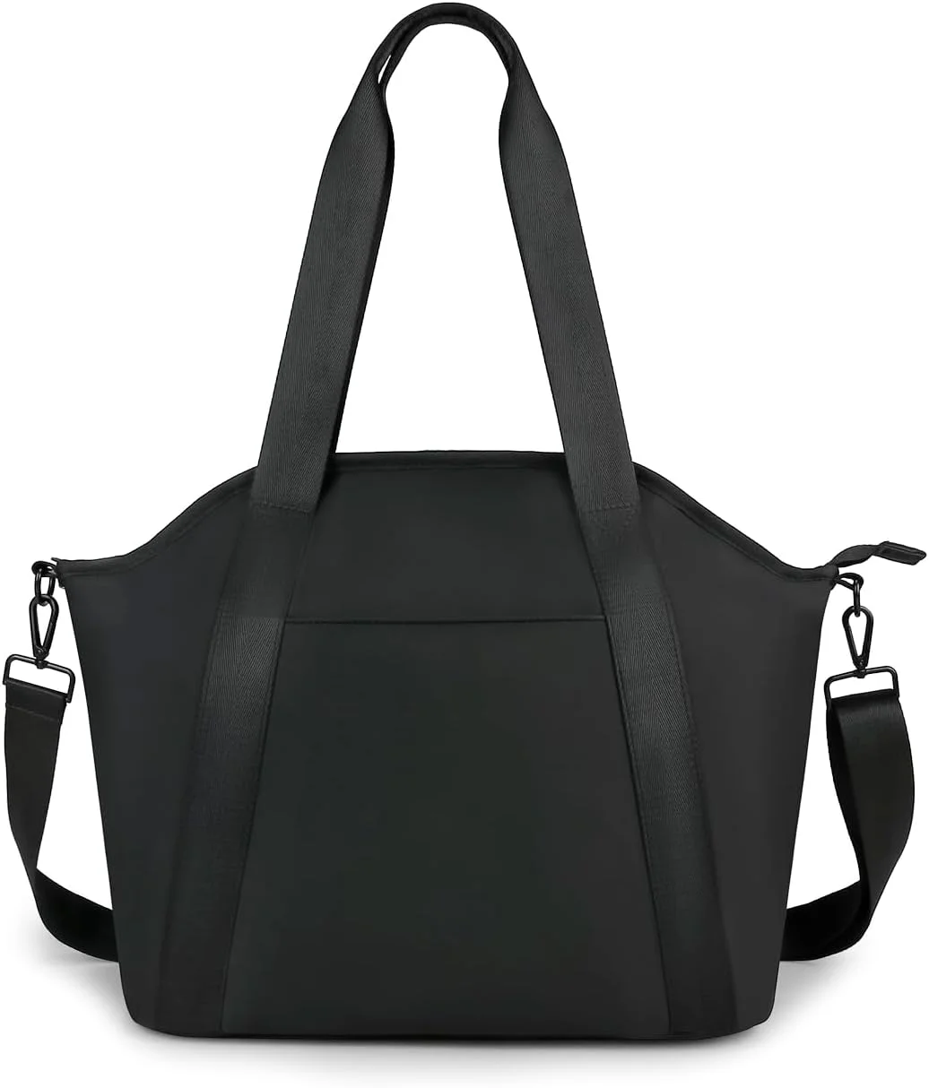 کیف دستی زنانه کیف لوازم کودک شیک مشکی چرم مصنوعی با کیف خیس و قلاب های کالسکه