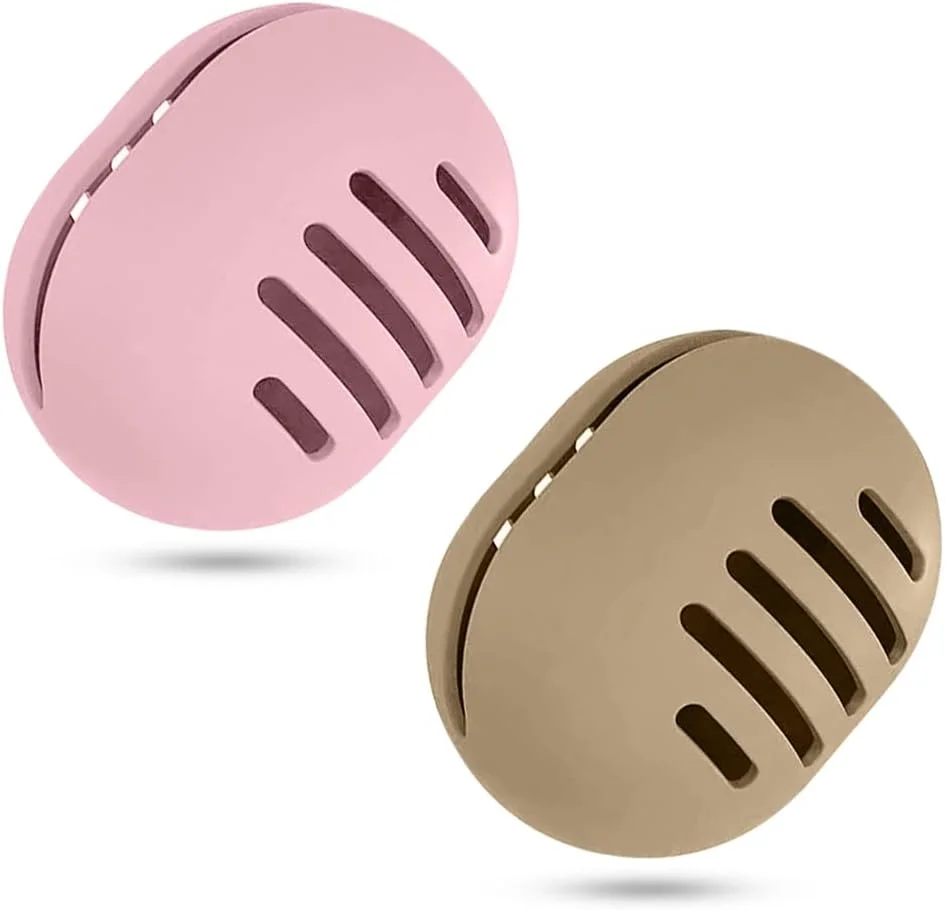 نگهدارنده اسفنج آرایشی 2 عددی، جعبه مخلوط کن آرایشی سیلیکونی سازگار با محیط زیست و نشکن، نگهدارنده اسفنج آرایشی سیلیکونی دو طرفه و قابل تنفس برای مسافرت، استفاده مجدد و حمل آسان (خاکی + صورتی)