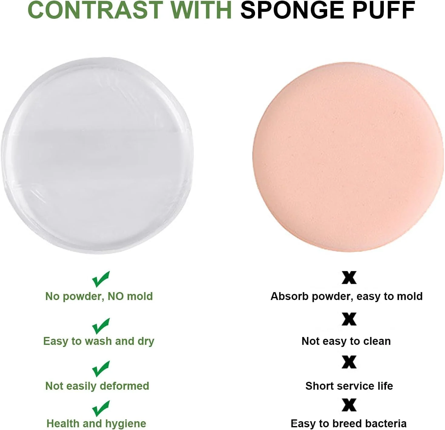 پدهای آرایشی سیلیکونی ایر کوشن، بسته 2 عددی، بلندر آرایشی شفاف، استفاده آسان و تمیز کردن راحت، مناسب برای استفاده مرطوب و خشک، ابزار آرایشی الاستیک بالا برای زنان و دختران (شفاف، تک سایز)