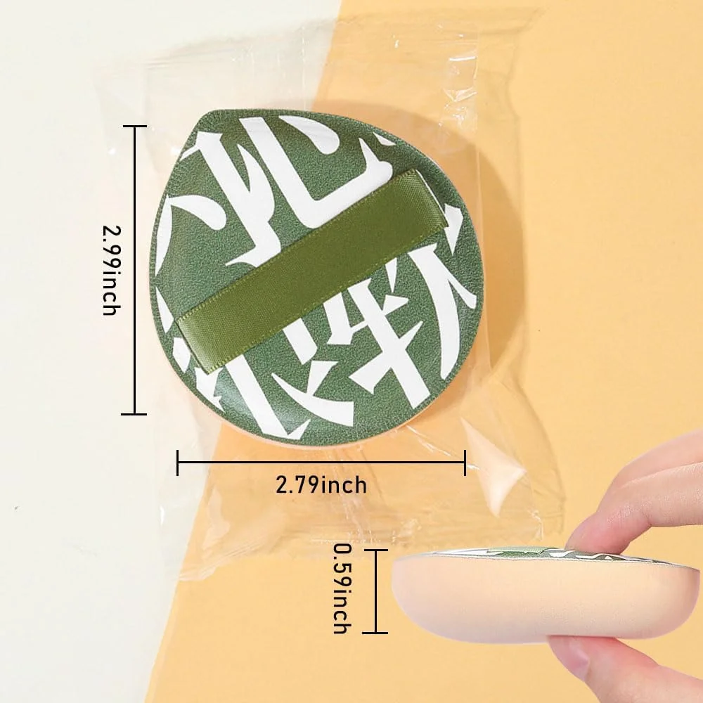 پد آرایشی اسفنجی 2 عددی برای کرم پودر، کانسیلر و پودر، پد پودر فیکس اشکی، پد کوشن آرایشی، اسفنج مخلوط کن کرم پودر برای مایع، کرم و پودر