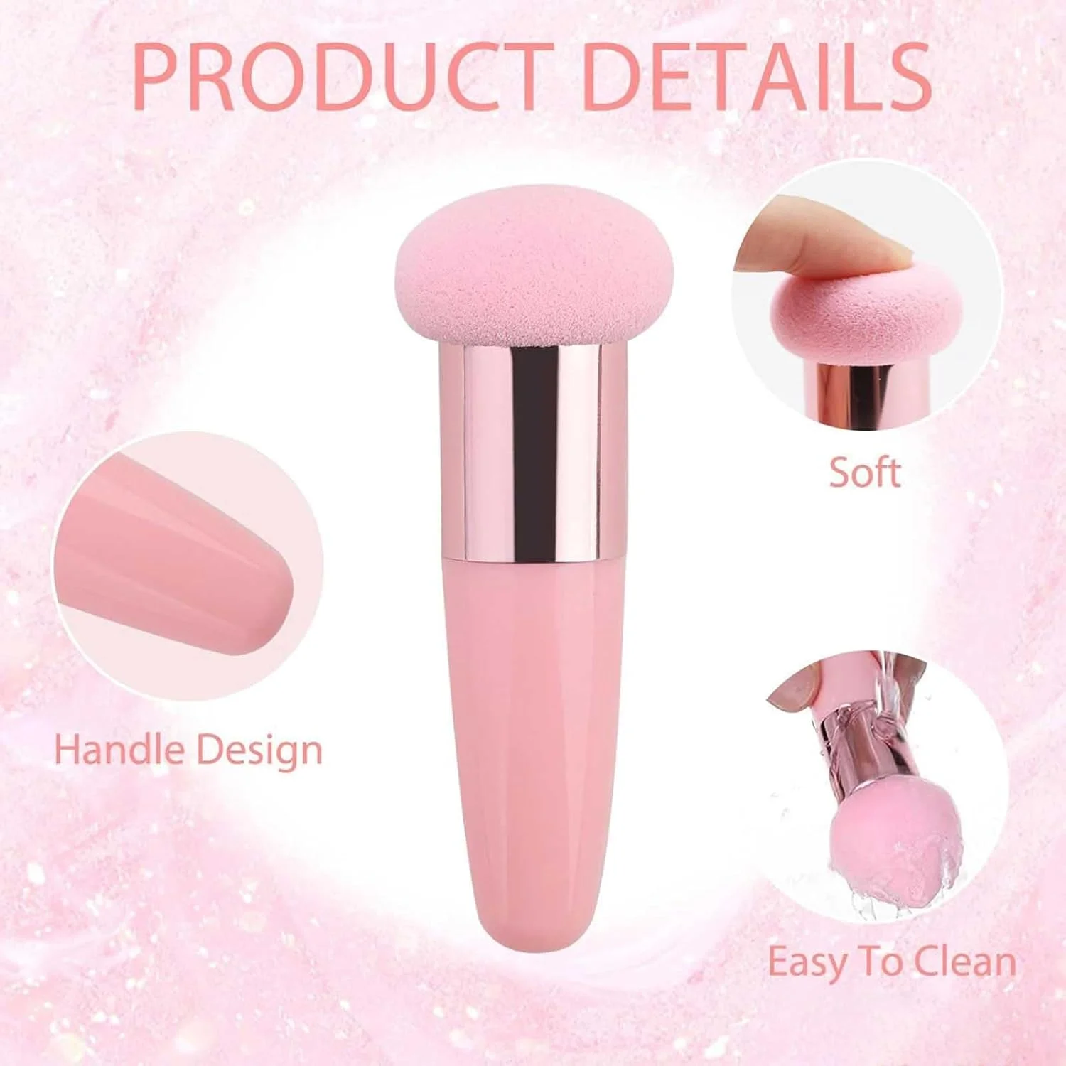 ست 2 عددی اسفنج آرایشی قارچی، مناسب برای پخش کرم پودر، کانسیلر و پودر، قابل استفاده به صورت خشک و مرطوب به همراه دسته ست 2 عددی اسفنج آرایشی قارچی، مناسب برای پخش کرم پودر، کانسیلر و پودر، قابل استفاده به صورت خشک و مرطوب به همراه دسته