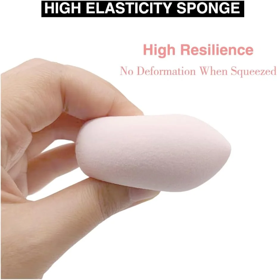 ست اسفنج آرایشی 4 عددی با یک عدد نگهدارنده اسفنج، مناسب برای کرم پودر، کانسیلر، هایلایتر، پودر، کرم یا مایع (صورتی)