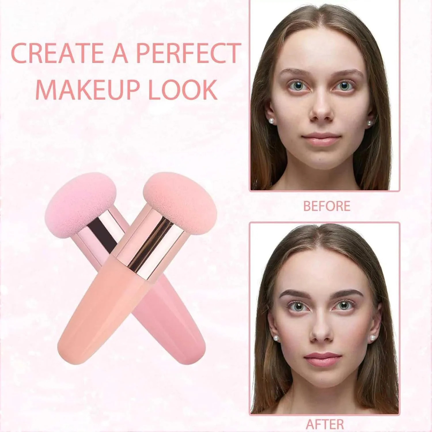 ست 2 عددی اسفنج آرایشی قارچی، مناسب برای پخش کرم پودر، کانسیلر و پودر، قابل استفاده به صورت خشک و مرطوب به همراه دسته ست 2 عددی اسفنج آرایشی قارچی، مناسب برای پخش کرم پودر، کانسیلر و پودر، قابل استفاده به صورت خشک و مرطوب به همراه دسته