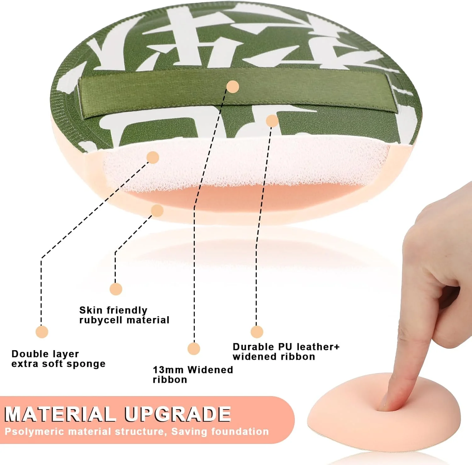 پدهای آرایشی کره‌ای 4 عددی - پد اشکی برای فیکس کردن، کرم پودر، کانسیلر و پودر - مناسب برای مایع، کرم و پودر (سایز بزرگ)