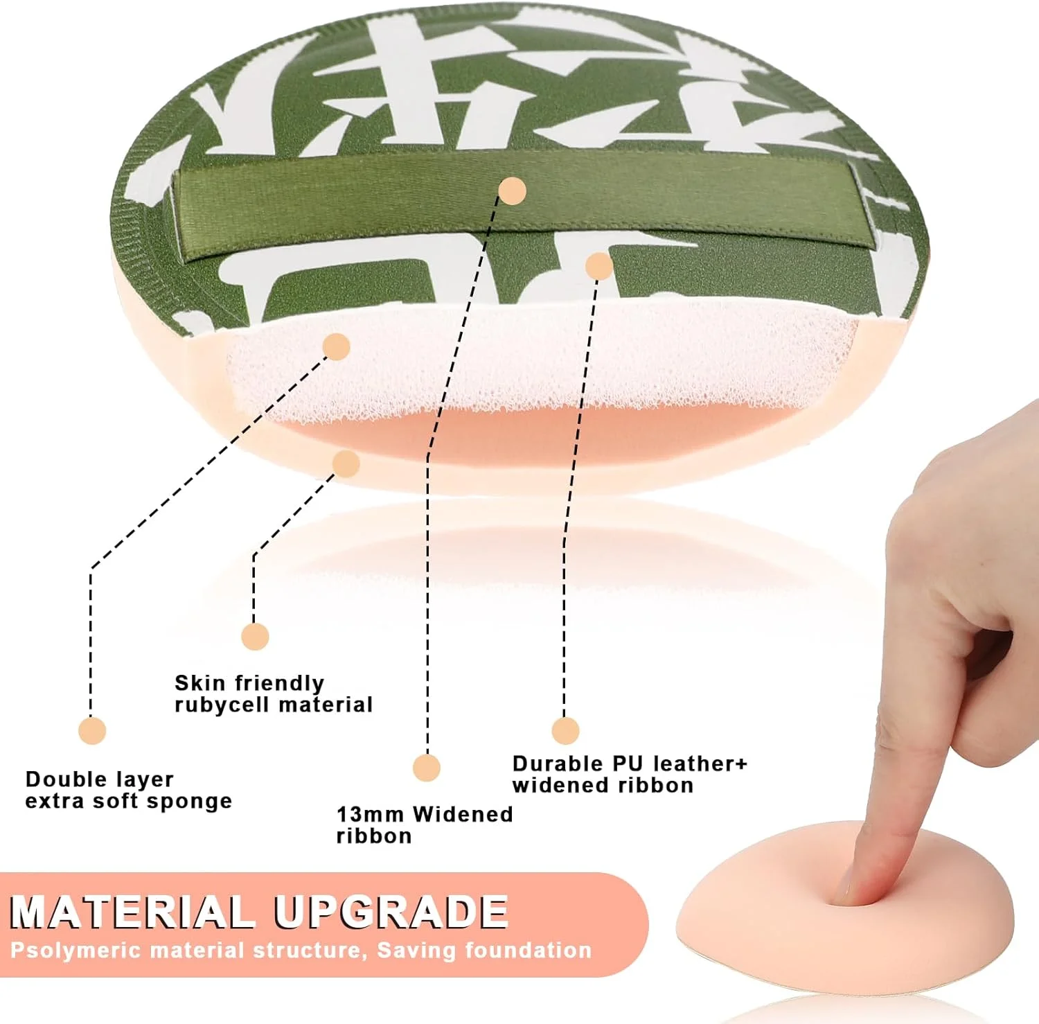 4 PCS Korean Makeup Puff, Soft Makeup Sponges Teardrop Setting Powder Puff Face Makeup Cushion Puff Beauty Blender Sponge for Foundation Concealer Liquid Cream and Powder, Beginner Friendly - Medium