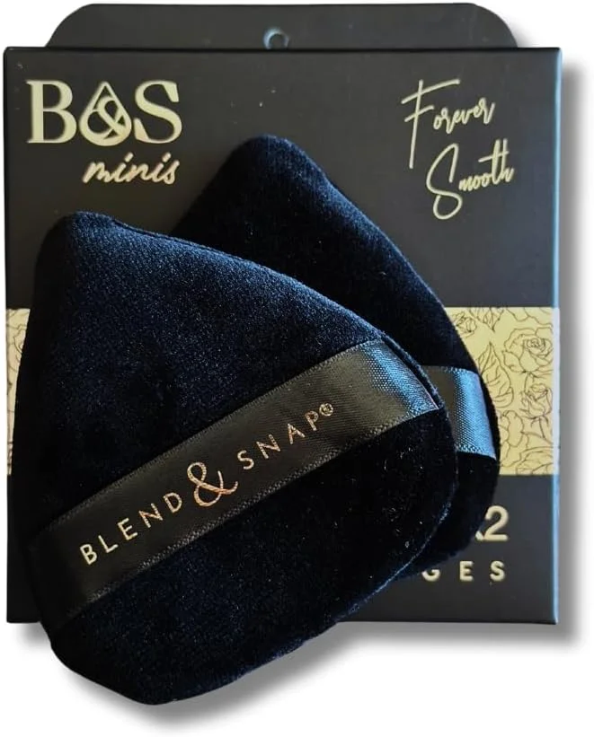 پد آرایشی مثلثی مینی ولوور Blend & Snap برای پوشش صاف و بی نقص - اسفنج خشک شونده سریع برای کرم پودر و کانسیلر / پد پرس پودر - نوک دقیق برای استفاده آسان