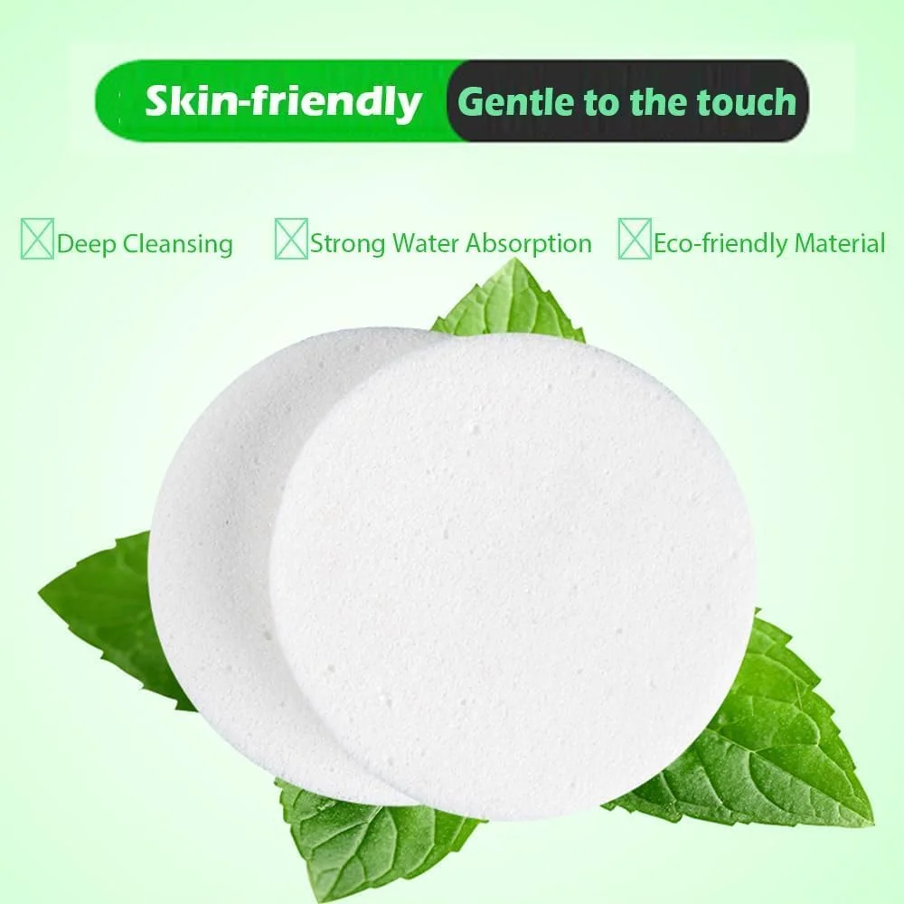 پدهای اسفنجی فشرده صورت 60 عددی، اسفنج های طبیعی صورت برای پاکسازی، پدهای لایه بردار یکبار مصرف صورت برای متخصصان زیبایی، سفید