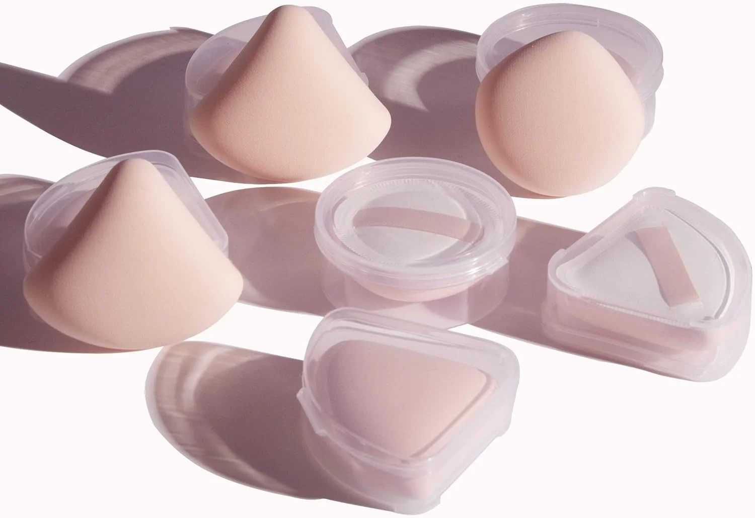 ست اسفنج آرایشی 6 عددی Defsedar، کوسن مثلثی و گرد برای ترکیب فونداسیون مایع، پودر، کرم، کانسیلر، استفاده بی نقص از آرایش