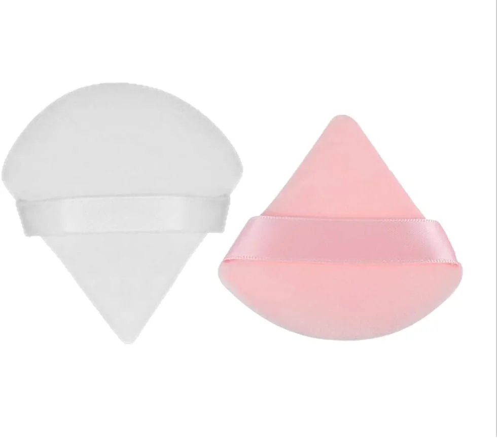 کاسپیتوم 2 عدد پد پودر فیکس، پد مثلثی نرم صورت، ابزار آرایشی با پُرز کوتاه (صورتی و سفید)