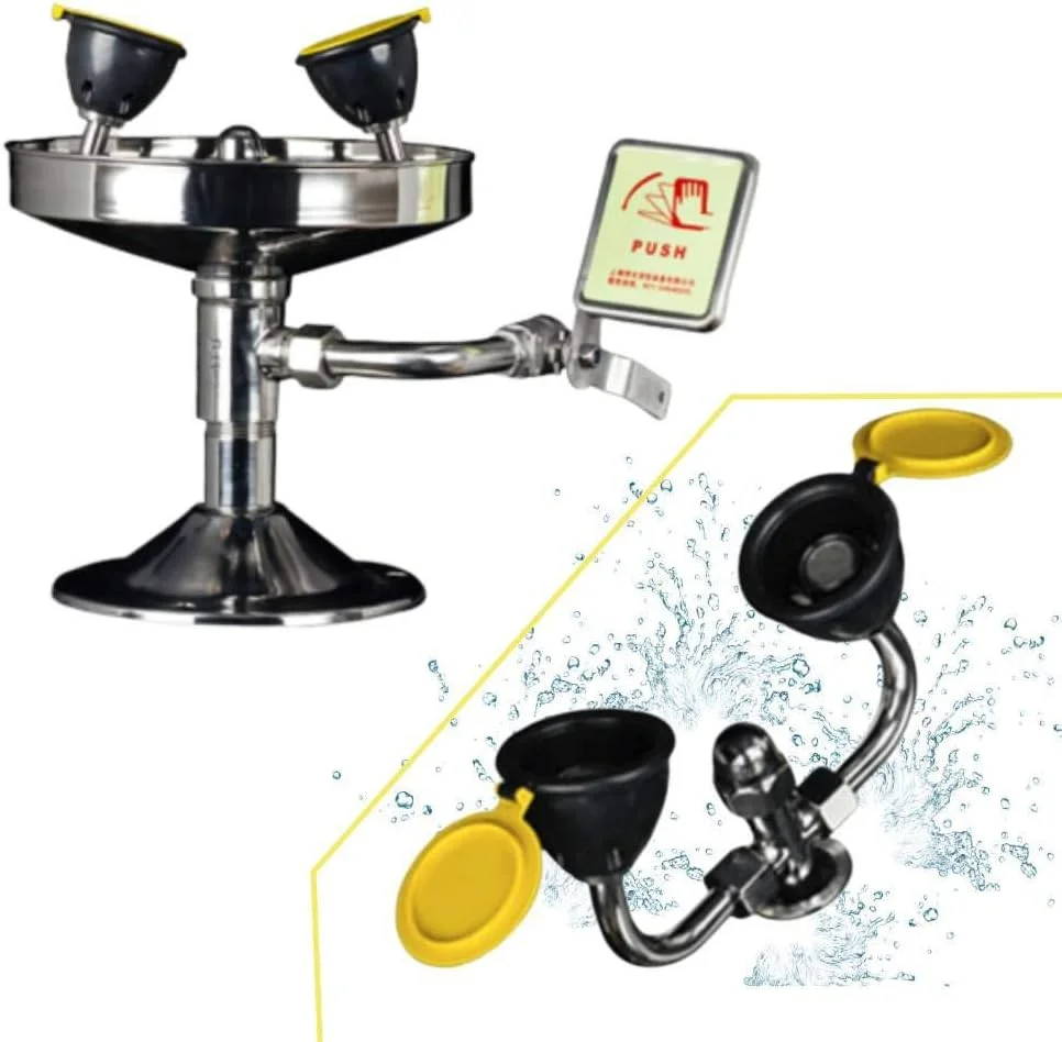 واحد ایمنی اضطراری رومیزی ZAIED، دستگاه شستشوی چشم قابل حمل، تجهیزات واکنش اضطراری برای آزمایشگاه، مدرسه، کارخانه، مرکز ایمنی عمومی BH38-1009: 304 + اتوماتیک (رنگ: BH35-1009: 304 ضد زنگ)