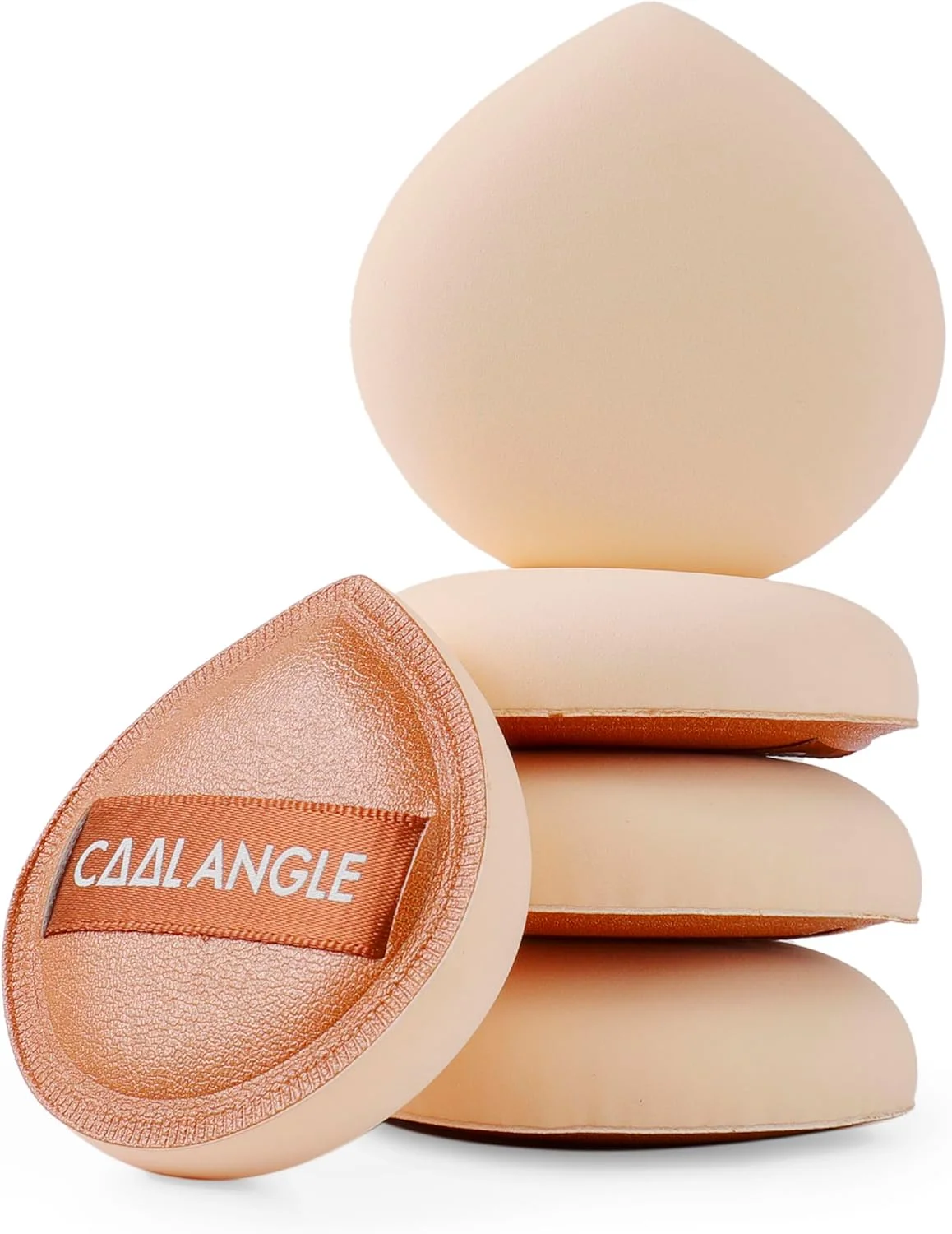 اسفنج آرایشی 5 عددی قهوه ای COOL-ANGLE برای کرم پودر، کانسیلر و پودر، اسفنج مخلوط کن برای آرایش طبیعی و آسان، نرم، ماندگار و مناسب مبتدیان، سایز متوسط