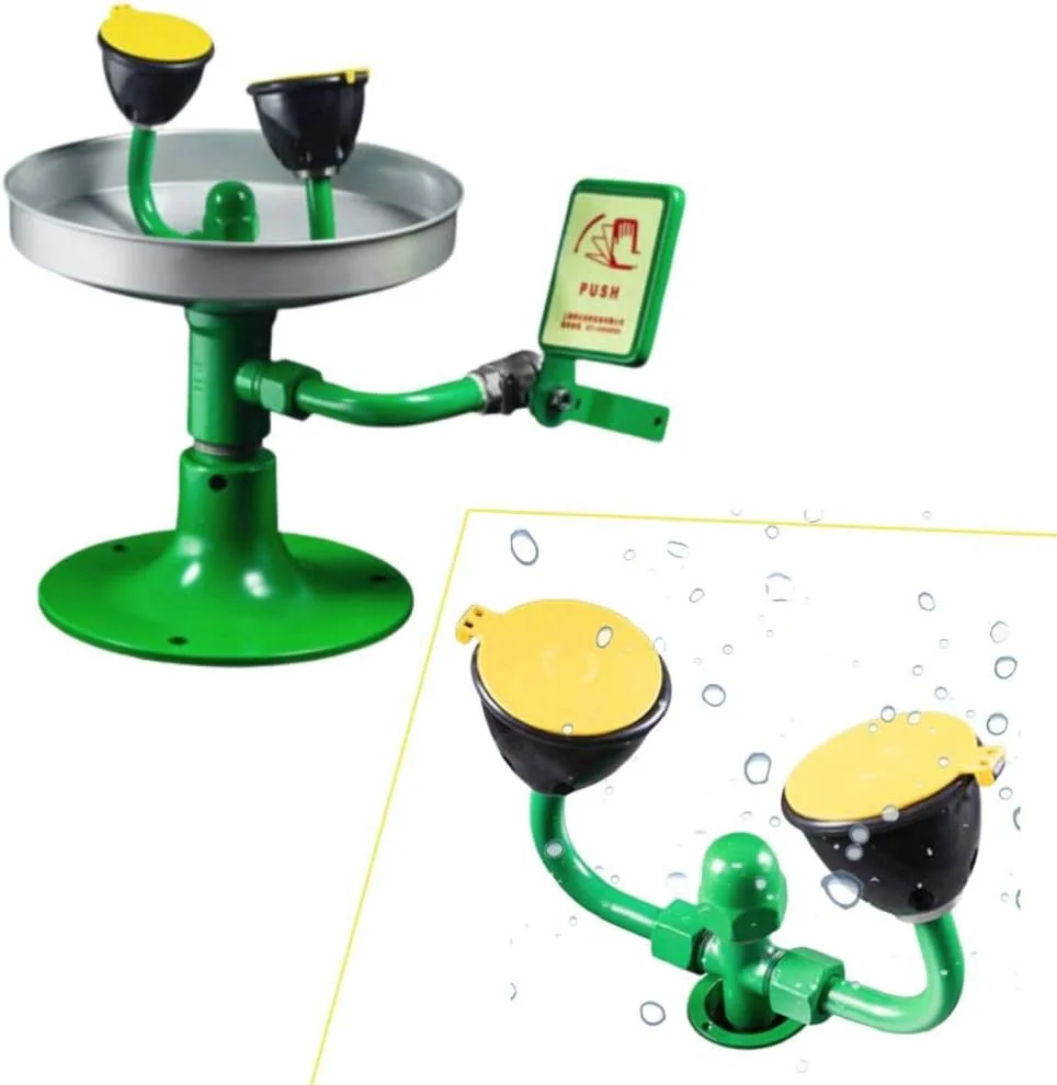 واحد ایمنی اضطراری رومیزی ZAIED دستگاه شستشوی چشم قابل حمل تجهیزات واکنش اضطراری برای آزمایشگاه مدرسه کارخانه تاسیسات ایمنی عمومی BH38-1009: 304 + اتوماتیک (رنگ: BH35-1011L: 304+سبز)