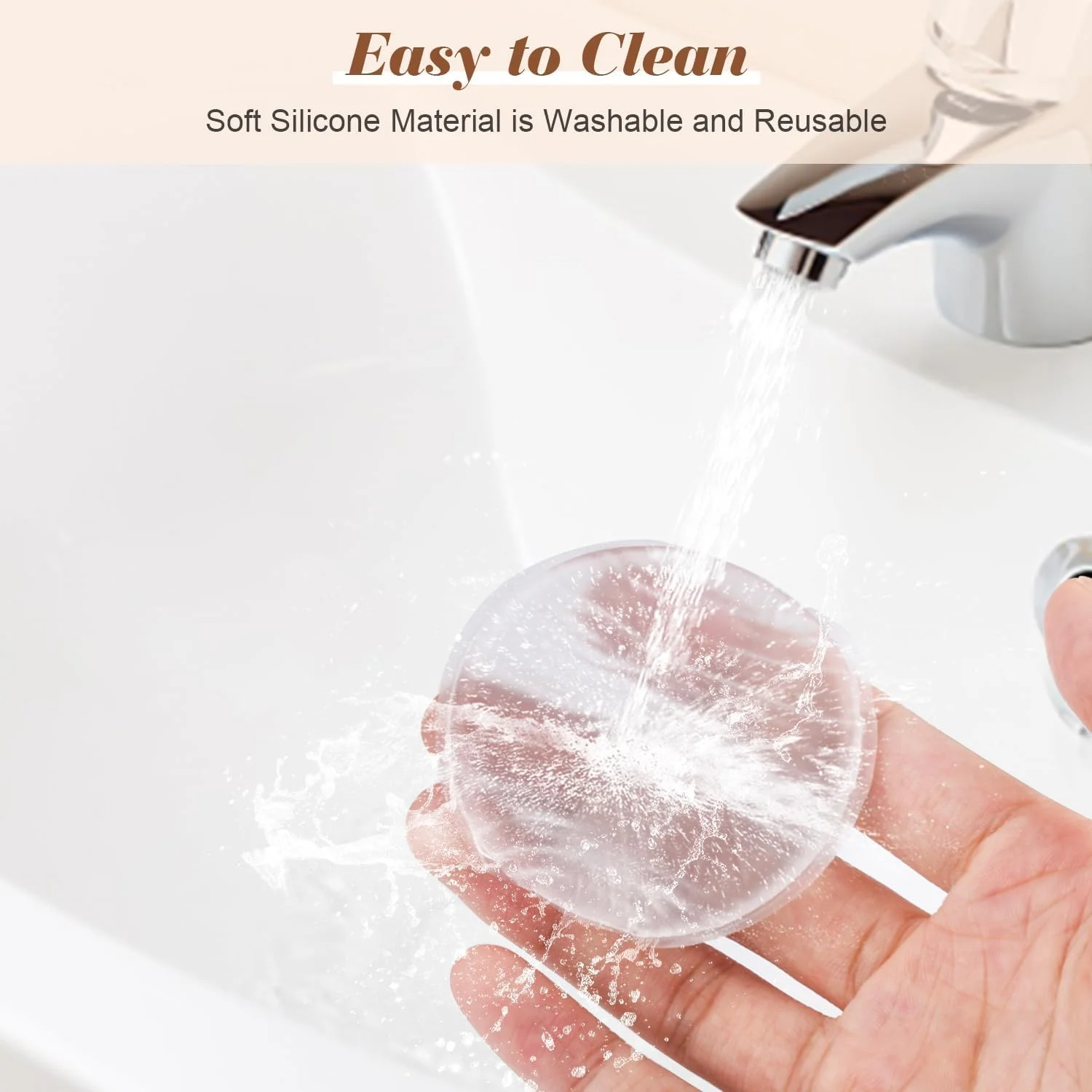 پدهای پودری سیلیکونی گرد شفاف، پد آرایشی قابل شستشو با دسته ابریشمی، استفاده دوگانه خشک و مرطوب، اپلیکاتور لوازم آرایشی برای کرم پودر مایع، کرم، کانسیلر، رژگونه، بلندر ابزار زیبایی آرایشی (8 عدد) پدهای پودری سیلیکونی گرد شفاف، پد آرایشی قابل شستشو با دسته ابریشمی، استفاده دوگانه خشک و مرطوب، اپلیکاتور لوازم آرایشی برای کرم پودر مایع، کرم، کانسیلر، رژگونه، بلندر ابزار زیبایی آرایشی (8 عدد)