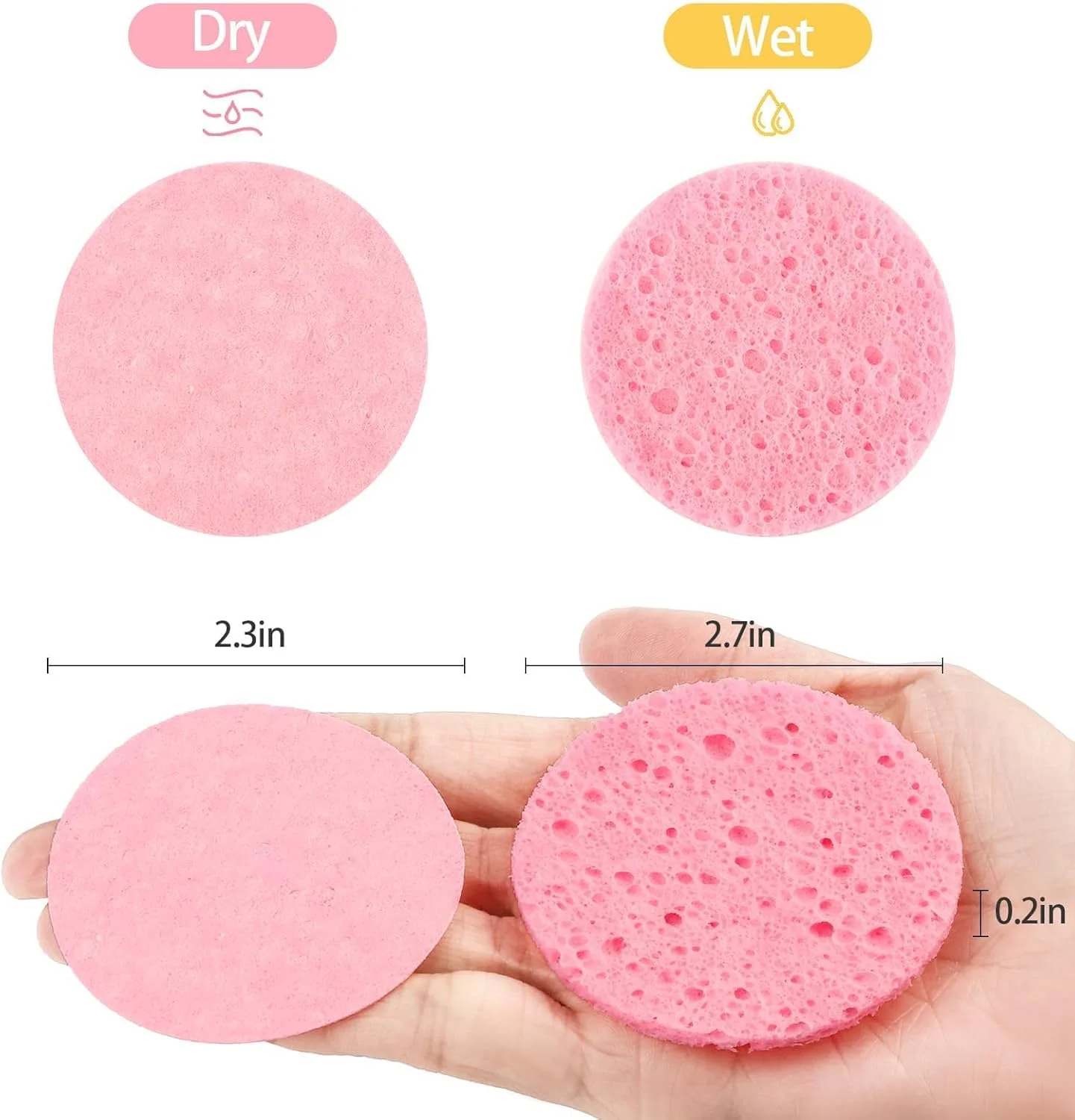 اسفنج فشرده صورت، 50 عدد، سلولزی، برای پاکسازی، ماساژ، لایه برداری اسفنج فشرده صورت، 50 عدد، سلولزی، برای پاکسازی، ماساژ، لایه برداری