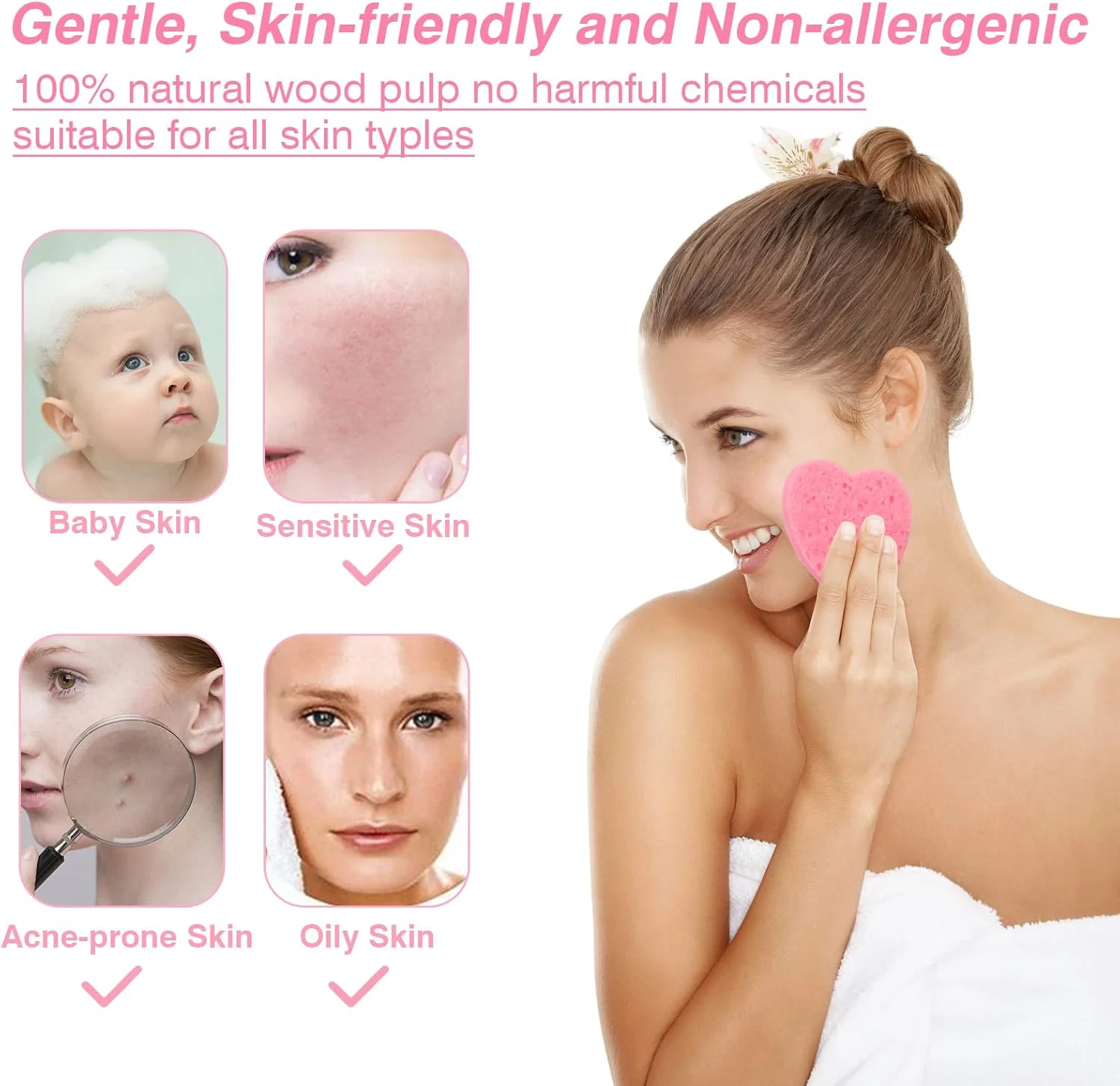 اسفنج های فشرده صورت CAETOUNG، بسته 55 عددی، مناسب متخصصان زیبایی، اسفنج های قلبی صورتی برای پاکسازی و لایه برداری، اسفنج های طبیعی قابل استفاده مجدد برای فیشیال همراه با محفظه نگهداری اسفنج های فشرده صورت CAETOUNG، بسته 55 عددی، مناسب متخصصان زیبایی، اسفنج های قلبی صورتی برای پاکسازی و لایه برداری، اسفنج های طبیعی قابل استفاده مجدد برای فیشیال همراه با محفظه نگهداری