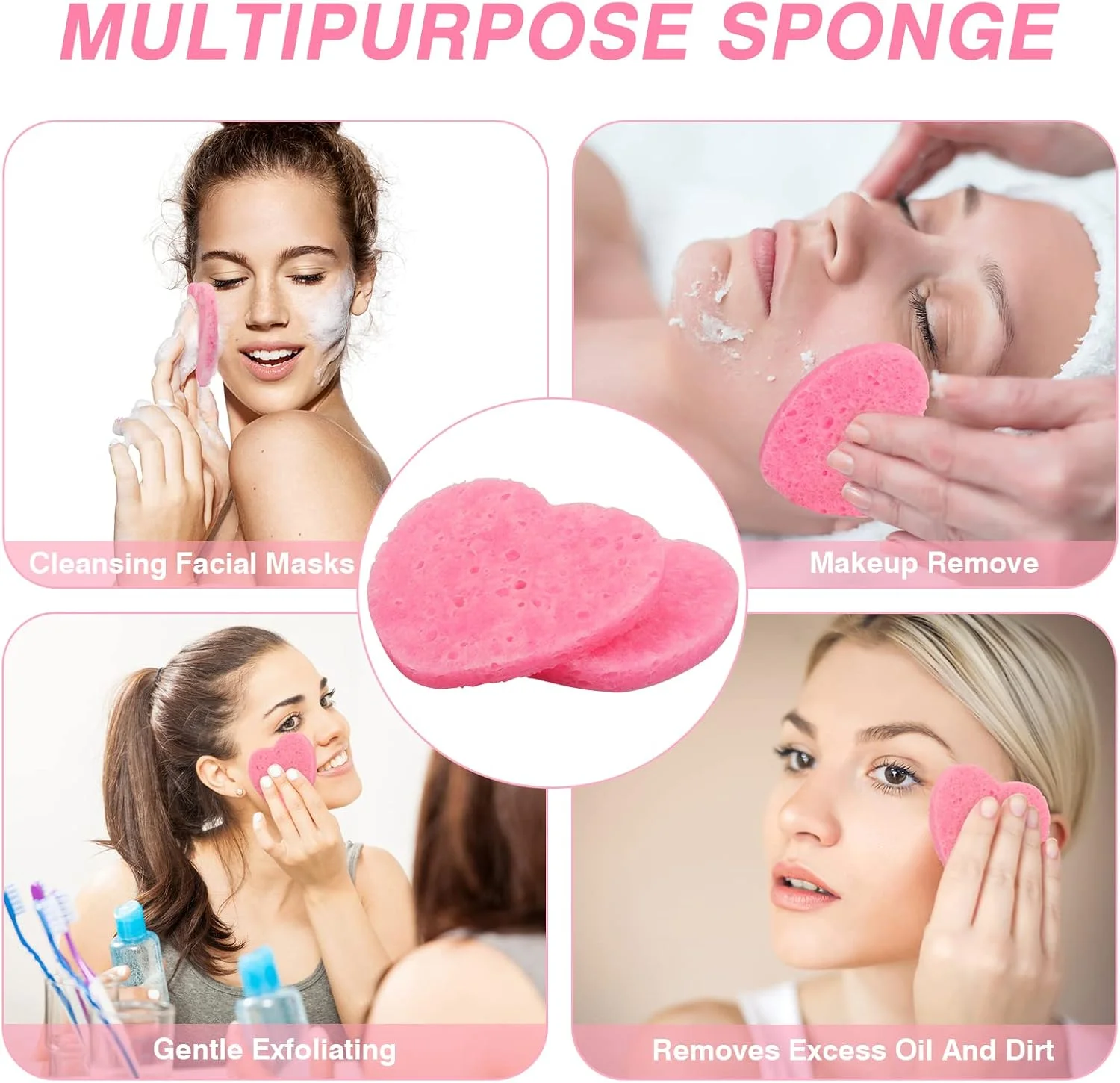 اسفنج های فشرده صورت CAETOUNG، بسته 55 عددی، مناسب متخصصان زیبایی، اسفنج های قلبی صورتی برای پاکسازی و لایه برداری، اسفنج های طبیعی قابل استفاده مجدد برای فیشیال همراه با محفظه نگهداری اسفنج های فشرده صورت CAETOUNG، بسته 55 عددی، مناسب متخصصان زیبایی، اسفنج های قلبی صورتی برای پاکسازی و لایه برداری، اسفنج های طبیعی قابل استفاده مجدد برای فیشیال همراه با محفظه نگهداری