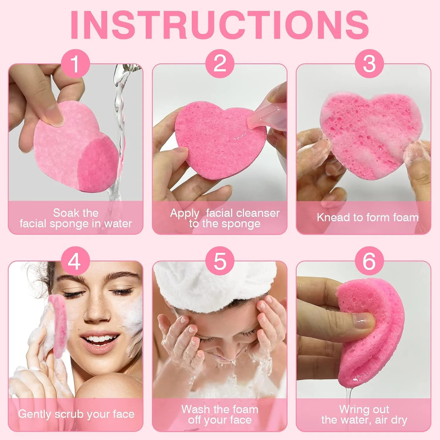 اسفنج های فشرده صورت CAETOUNG، بسته 55 عددی، مناسب متخصصان زیبایی، اسفنج های قلبی صورتی برای پاکسازی و لایه برداری، اسفنج های طبیعی قابل استفاده مجدد برای فیشیال همراه با محفظه نگهداری اسفنج های فشرده صورت CAETOUNG، بسته 55 عددی، مناسب متخصصان زیبایی، اسفنج های قلبی صورتی برای پاکسازی و لایه برداری، اسفنج های طبیعی قابل استفاده مجدد برای فیشیال همراه با محفظه نگهداری