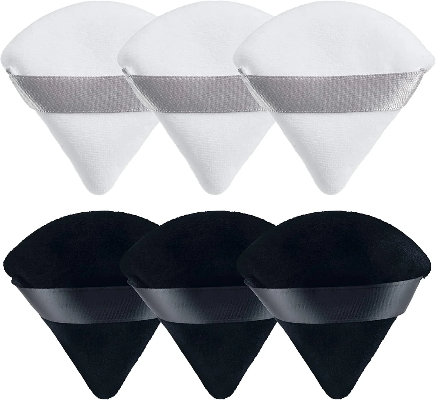 پد آرایشی مثلثی صورت برای پودر فیکس، پودر شل، اسفنج آرایشی نرم مناسب بدن، پودر معدنی، ابزار آرایش مرطوب و خشک (سیاه، سفید) - 6 عدد پد آرایشی مثلثی صورت برای پودر فیکس، پودر شل، اسفنج آرایشی نرم مناسب بدن، پودر معدنی، ابزار آرایش مرطوب و خشک (سیاه، سفید) - 6 عدد