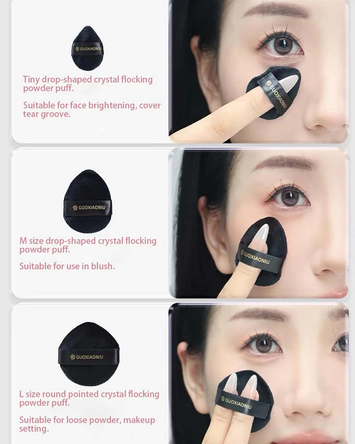 پدهای پودری فوق العاده نرم 5 عددی، پد پودر صورت گرد و مثلثی برای پودر فیکس، پد انگشتی کوچک دو طرفه برای هایلایت، رژگونه مشکی (شامل 3 سایز) پدهای پودری فوق العاده نرم 5 عددی، پد پودر صورت گرد و مثلثی برای پودر فیکس، پد انگشتی کوچک دو طرفه برای هایلایت، رژگونه مشکی (شامل 3 سایز)