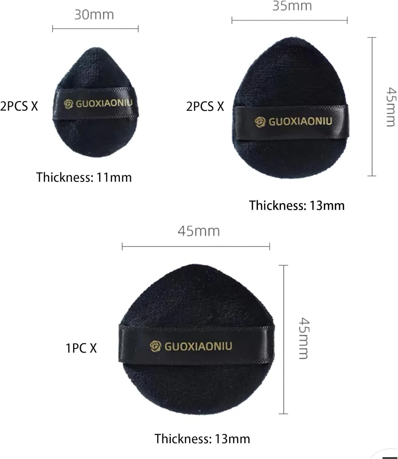 پدهای پودری فوق العاده نرم 5 عددی، پد پودر صورت گرد و مثلثی برای پودر فیکس، پد انگشتی کوچک دو طرفه برای هایلایت، رژگونه مشکی (شامل 3 سایز) پدهای پودری فوق العاده نرم 5 عددی، پد پودر صورت گرد و مثلثی برای پودر فیکس، پد انگشتی کوچک دو طرفه برای هایلایت، رژگونه مشکی (شامل 3 سایز)
