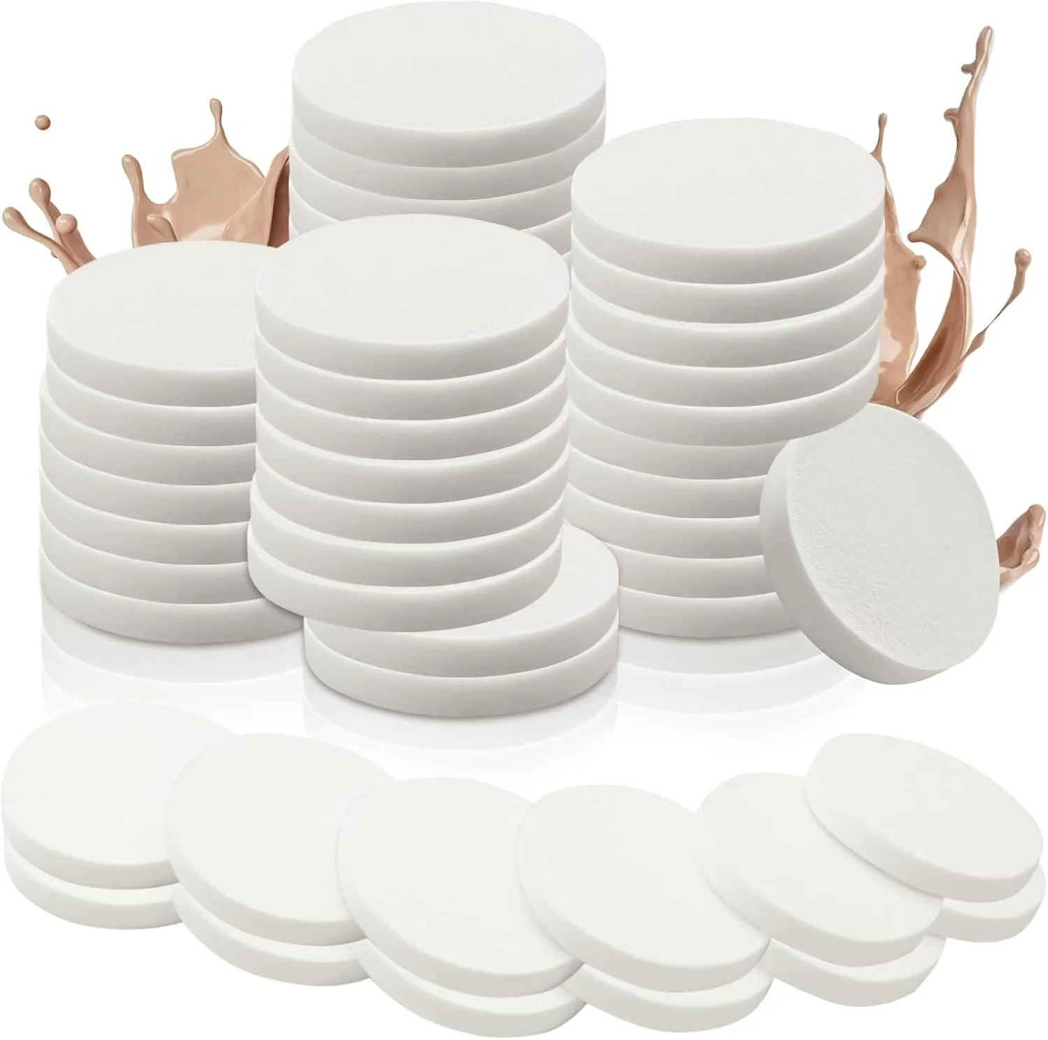 پد آرایشی 48 عددی، پد فوم گرد، پف پودر صورت، اسفنج آرایشی، اسفنج های اپلیکاتور رژگونه، بلندر پودر فونداسیون صورت و چشم برای انواع پوست، استفاده دوگانه مرطوب و خشک، سفید پد آرایشی 48 عددی، پد فوم گرد، پف پودر صورت، اسفنج آرایشی، اسفنج های اپلیکاتور رژگونه، بلندر پودر فونداسیون صورت و چشم برای انواع پوست، استفاده دوگانه مرطوب و خشک، سفید