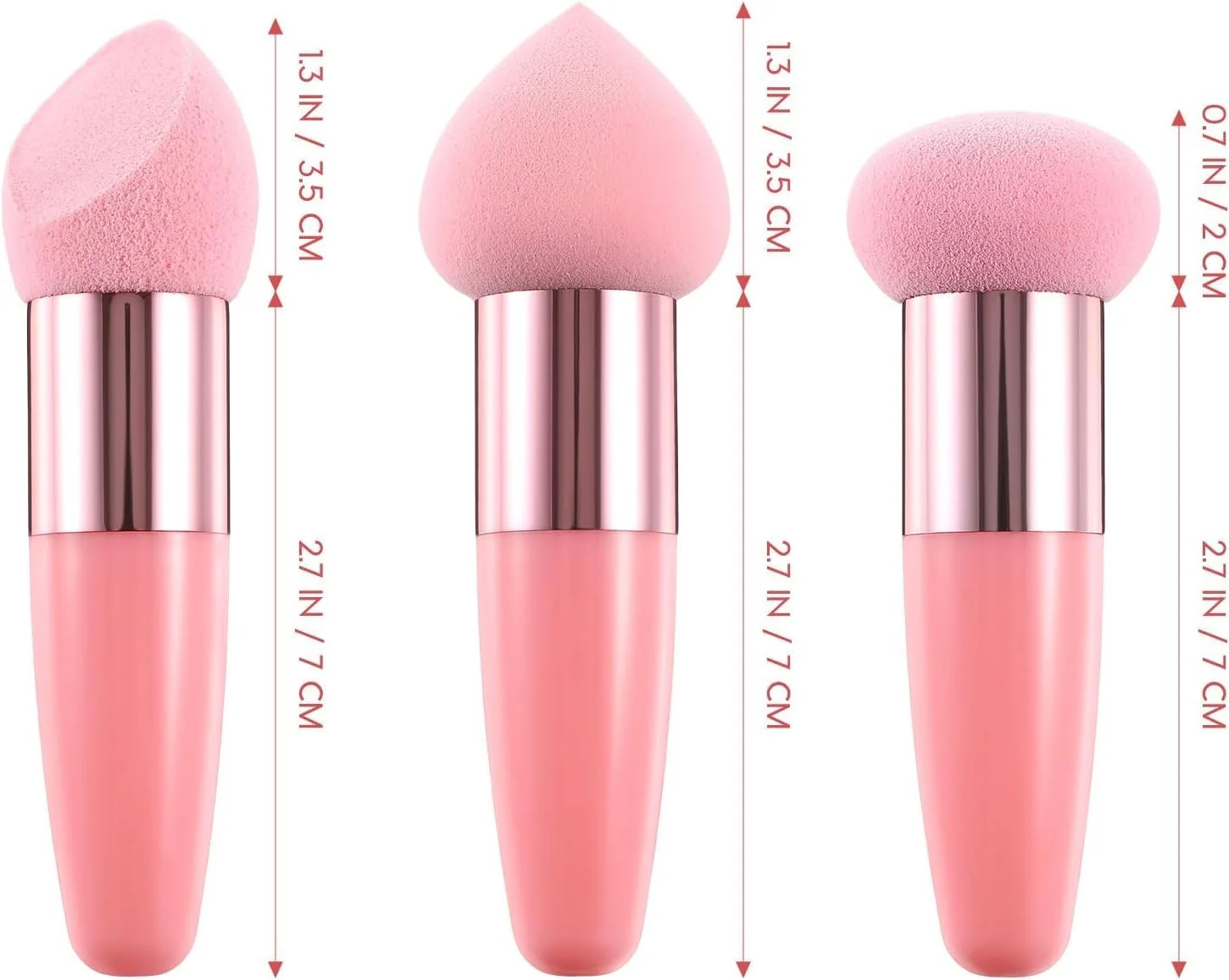 اسفنج آرایشی 3 عددی برای کرم پودر، اسفنج ترکیبی آرایشی، اسفنج های کرم پودر مثلثی با دسته، بلندر آرایشی حرفه ای (صورتی) اسفنج آرایشی 3 عددی برای کرم پودر، اسفنج ترکیبی آرایشی، اسفنج های کرم پودر مثلثی با دسته، بلندر آرایشی حرفه ای (صورتی)