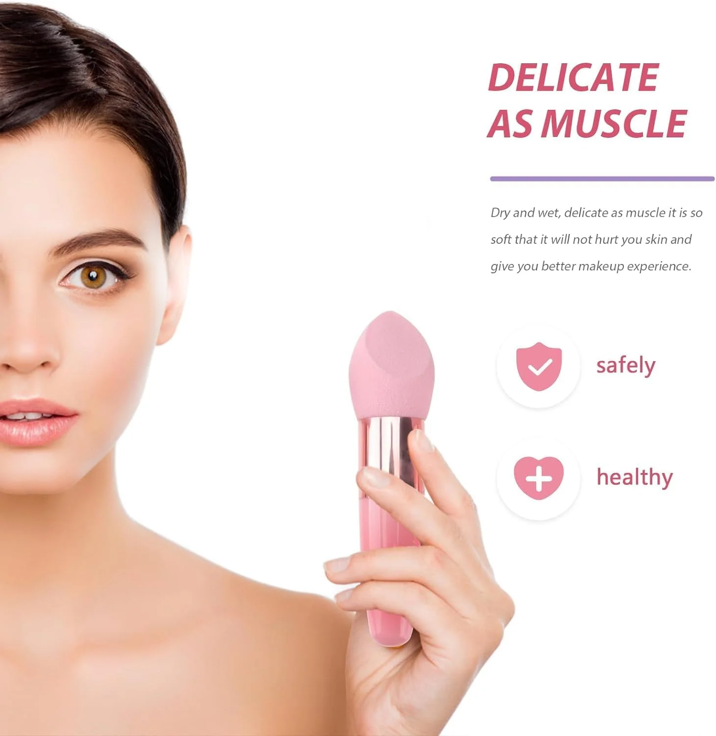 اسفنج آرایشی 3 عددی برای کرم پودر، اسفنج ترکیبی آرایشی، اسفنج های کرم پودر مثلثی با دسته، بلندر آرایشی حرفه ای (صورتی) اسفنج آرایشی 3 عددی برای کرم پودر، اسفنج ترکیبی آرایشی، اسفنج های کرم پودر مثلثی با دسته، بلندر آرایشی حرفه ای (صورتی)