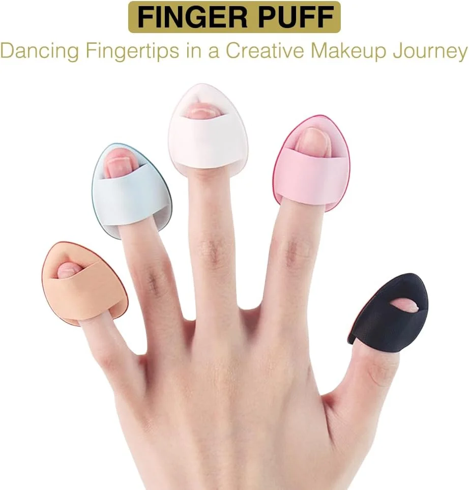 پد پودری مینی 25 عددی، پد انگشتی دو رنگ، پد اسفنجی آرایشی برای کرم پودر، کانسیلر، ابزار آرایش زیبایی