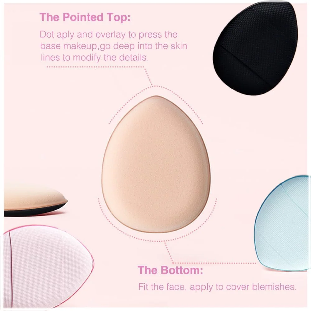پد پودری مینی 25 عددی، پد انگشتی دو رنگ، پد اسفنجی آرایشی برای کرم پودر، کانسیلر، ابزار آرایش زیبایی