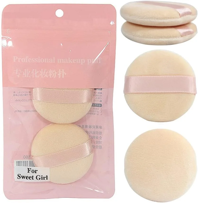 پد پودر آرایشی با بند، اسفنج نرم ابزار آرایش فونداسیون، پد پودر فومینگ طبیعی خالص مناسب برای حمل روزانه، 2 عدد پد پودر آرایشی با بند، اسفنج نرم ابزار آرایش فونداسیون، پد پودر فومینگ طبیعی خالص مناسب برای حمل روزانه، 2 عدد