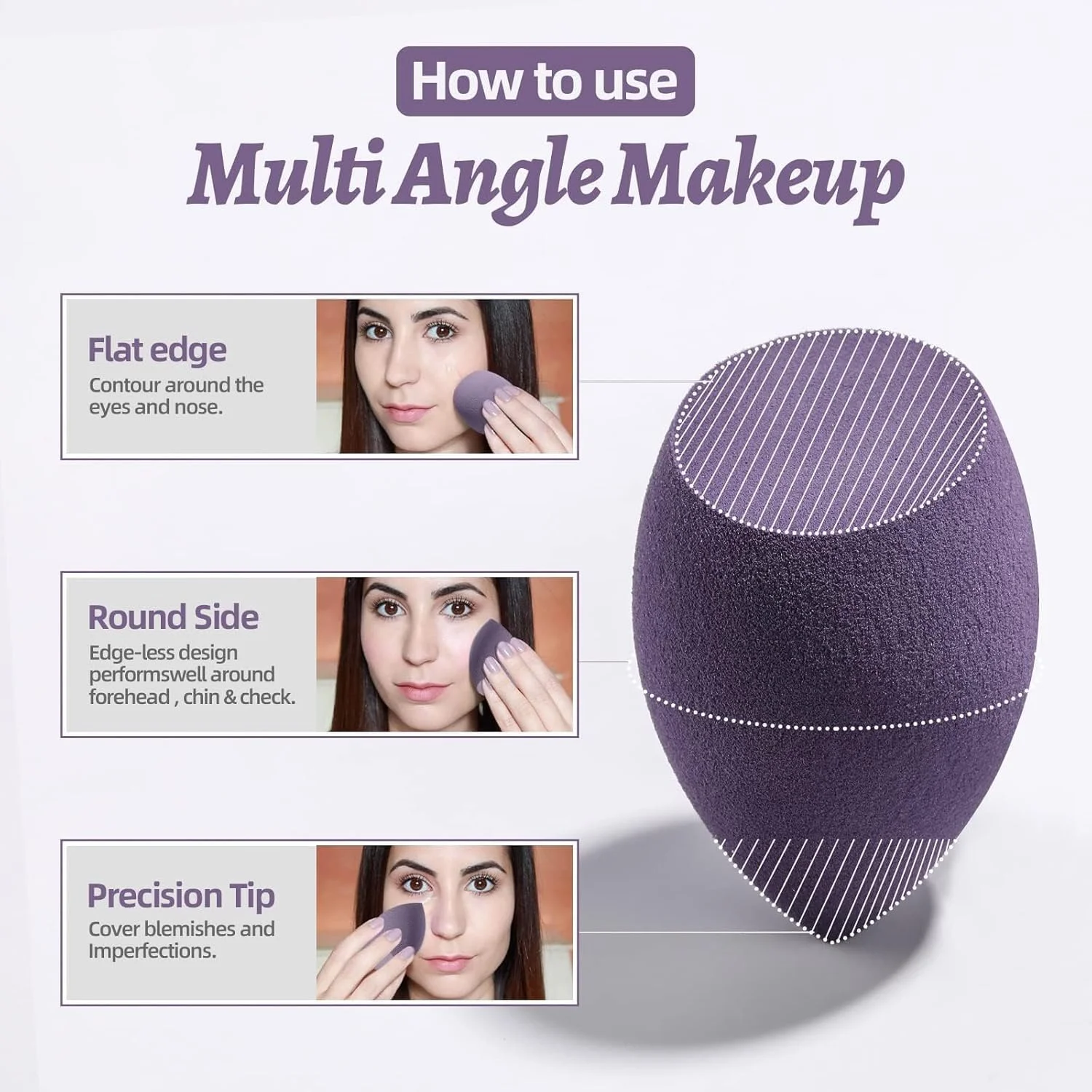 ست 21 عددی اسفنج آرایشی، بیوتی بلندر بدون لاتکس و اسفنج فونداسیون برای مایع/کرم/پودر، پفک آرایشی تخم مرغی شکل - استفاده خشک و مرطوب، ترکیب نرم برای آرایش صورت (بنفش) ست 21 عددی اسفنج آرایشی، بیوتی بلندر بدون لاتکس و اسفنج فونداسیون برای مایع/کرم/پودر، پفک آرایشی تخم مرغی شکل - استفاده خشک و مرطوب، ترکیب نرم برای آرایش صورت (بنفش)
