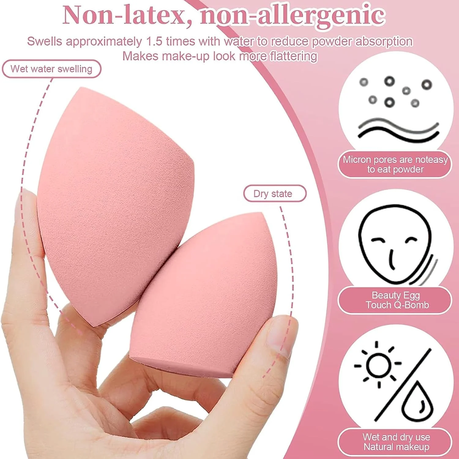 ست 21 عددی اسفنج آرایشی، تخم مرغی اسفنجی برای کرم های مایع، پودرها، پف آرایشی اسفنجی برای ترکیب فونداسیون، اسفنج آرایشی مرطوب و خشک بدون لاتکس ست 21 عددی اسفنج آرایشی، تخم مرغی اسفنجی برای کرم های مایع، پودرها، پف آرایشی اسفنجی برای ترکیب فونداسیون، اسفنج آرایشی مرطوب و خشک بدون لاتکس