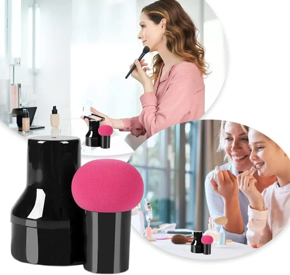 پد آرایشی اسفنجی 2 عددی برای زنان، پد پودر آرایشی صورت با دسته پد آرایشی اسفنجی 2 عددی برای زنان، پد پودر آرایشی صورت با دسته