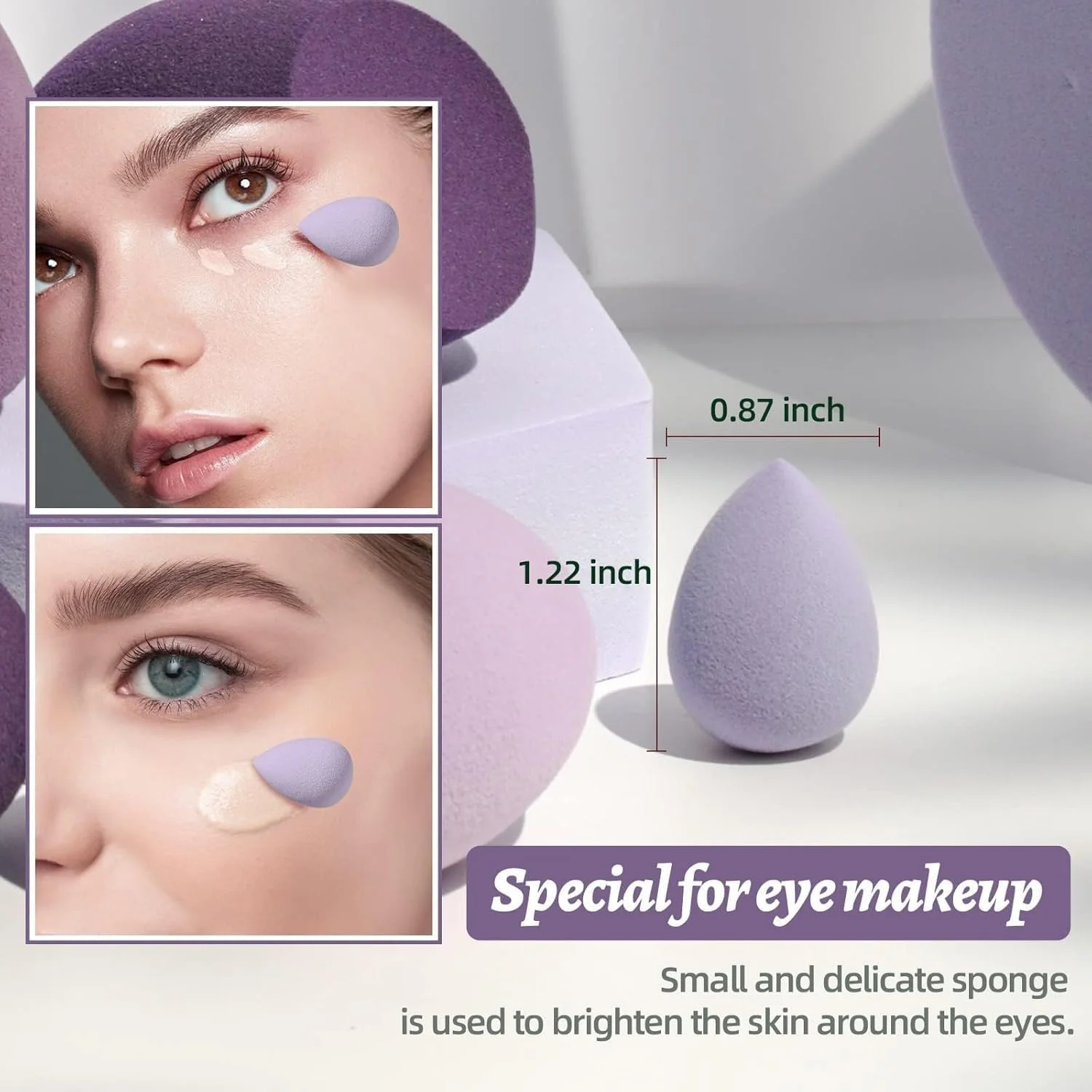 ست 21 عددی اسفنج آرایشی بدون لاتکس، بیوتی بلندر و اسفنج فونداسیون برای مایع/کرم/پودر، پاف تخم مرغی آرایشی مرطوب و خشک (بنفش) ست 21 عددی اسفنج آرایشی بدون لاتکس، بیوتی بلندر و اسفنج فونداسیون برای مایع/کرم/پودر، پاف تخم مرغی آرایشی مرطوب و خشک (بنفش)
