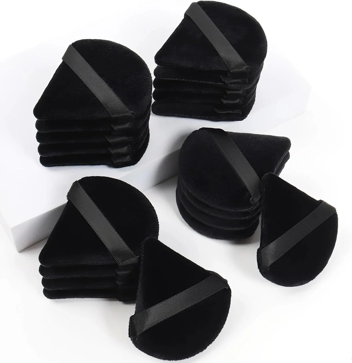 پد آرایشی مشکی 20 عددی، ابزار آرایشی قابل شستشو و استفاده مجدد، نرم و اسفنجی برای کرم پودر صورت پد آرایشی مشکی 20 عددی، ابزار آرایشی قابل شستشو و استفاده مجدد، نرم و اسفنجی برای کرم پودر صورت