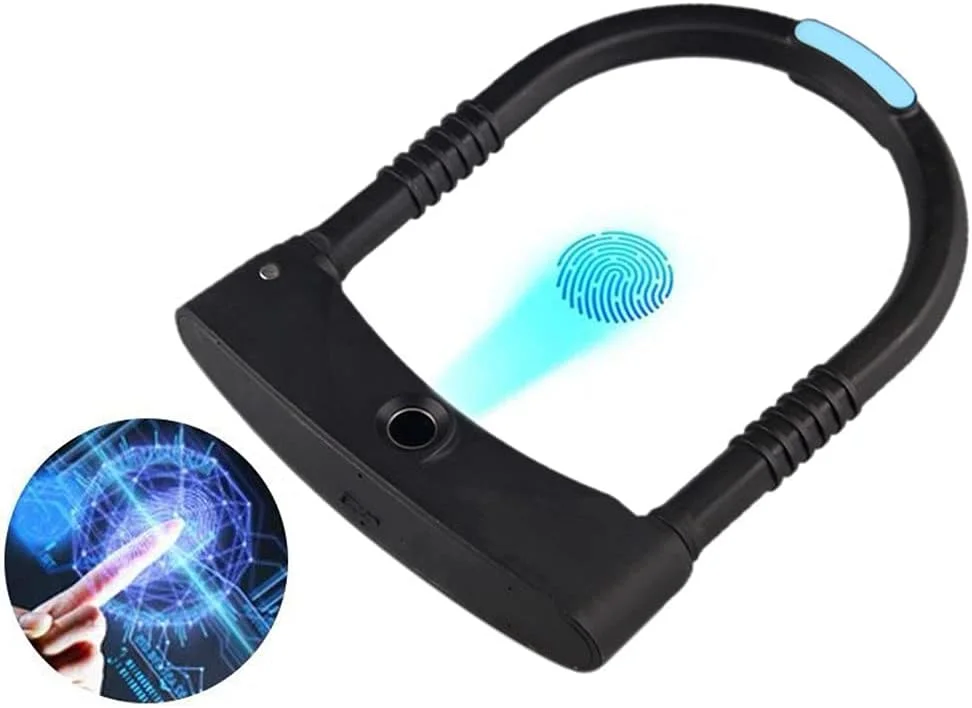 قفل U شکل اثر انگشتی هوشمند ZAIED برای دوچرخه، اسکوتر، ضد سرقت، قفل بدون کلید با امنیت بالا، ضد برش هیدرولیک، قابل شارژ، ضد آب، باز کردن قفل در 0.5 ثانیه، دارای گواهینامه CE و Rohs - مدل A (رنگ : نوع) قفل U شکل اثر انگشتی هوشمند ZAIED برای دوچرخه، اسکوتر، ضد سرقت، قفل بدون کلید با امنیت بالا، ضد برش هیدرولیک، قابل شارژ، ضد آب، باز کردن قفل در 0.5 ثانیه، دارای گواهینامه CE و Rohs - مدل A (رنگ : نوع)