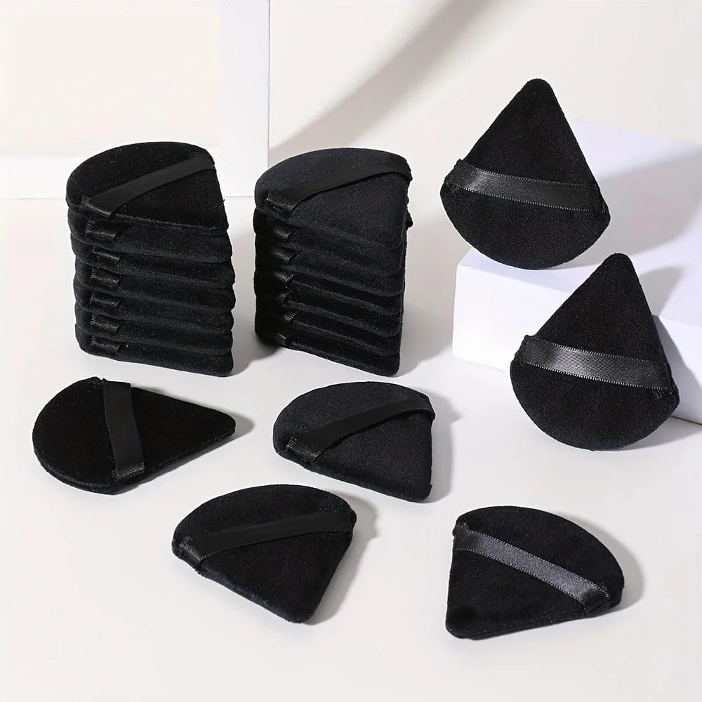 پد آرایشی مشکی 20 عددی، ابزار آرایشی قابل شستشو و استفاده مجدد، نرم و اسفنجی برای کرم پودر صورت پد آرایشی مشکی 20 عددی، ابزار آرایشی قابل شستشو و استفاده مجدد، نرم و اسفنجی برای کرم پودر صورت