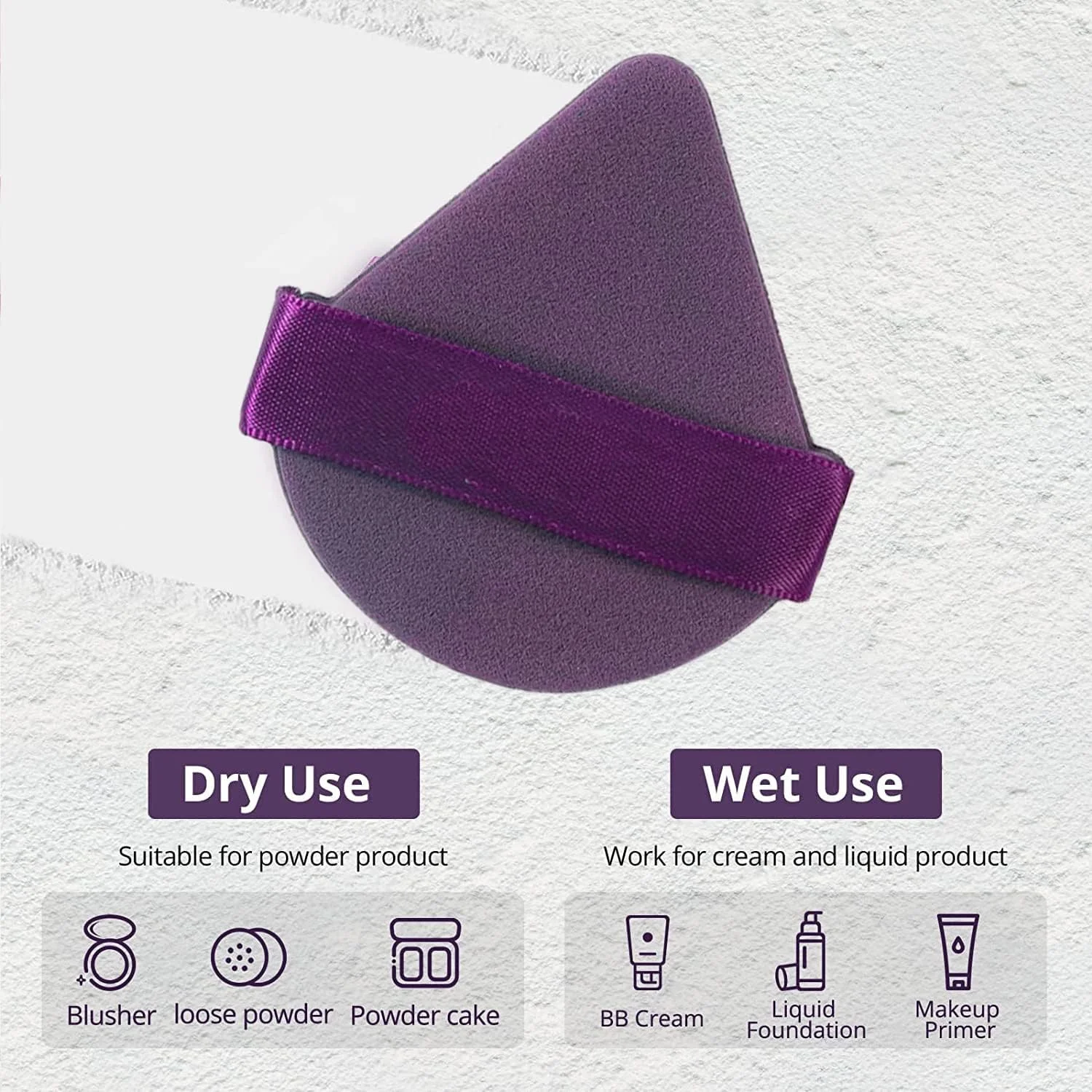 پد آرایشی مثلثی صورت برای پودر فیکس، بسته 12 عددی، مناسب آرایش خشک و مرطوب