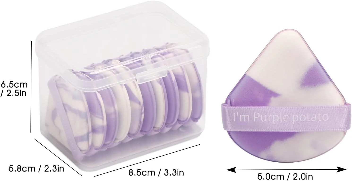 پدهای مثلثی پودر 10 عددی، اسفنج آرایشی برای پودر فشرده، پودر معدنی، ابزار آرایشی خشک و مرطوب پدهای مثلثی پودر 10 عددی، اسفنج آرایشی برای پودر فشرده، پودر معدنی، ابزار آرایشی خشک و مرطوب